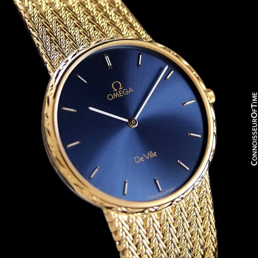 1985 Omega De Ville Vintage Mens Dress Watch - 18K Gold Plated and Stainless Steel