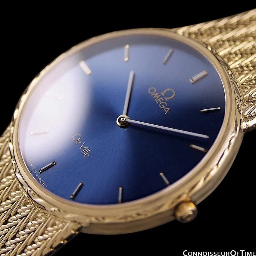1985 Omega De Ville Vintage Mens Dress Watch - 18K Gold Plated and Stainless Steel
