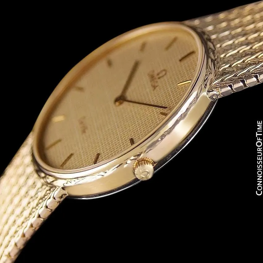 1985 Omega De Ville Vintage Mens Dress Watch - 18K Gold Plated and Stainless Steel