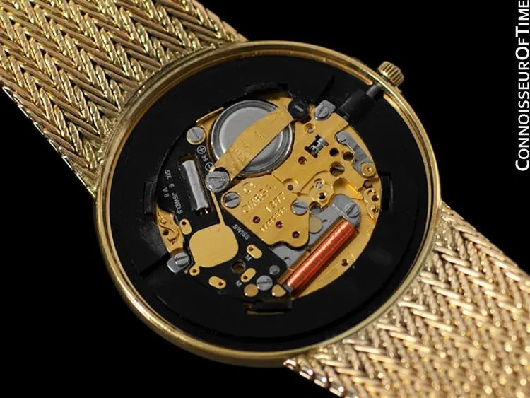1985 Omega De Ville Vintage Mens Dress Watch - 18K Gold Plated and Stainless Steel