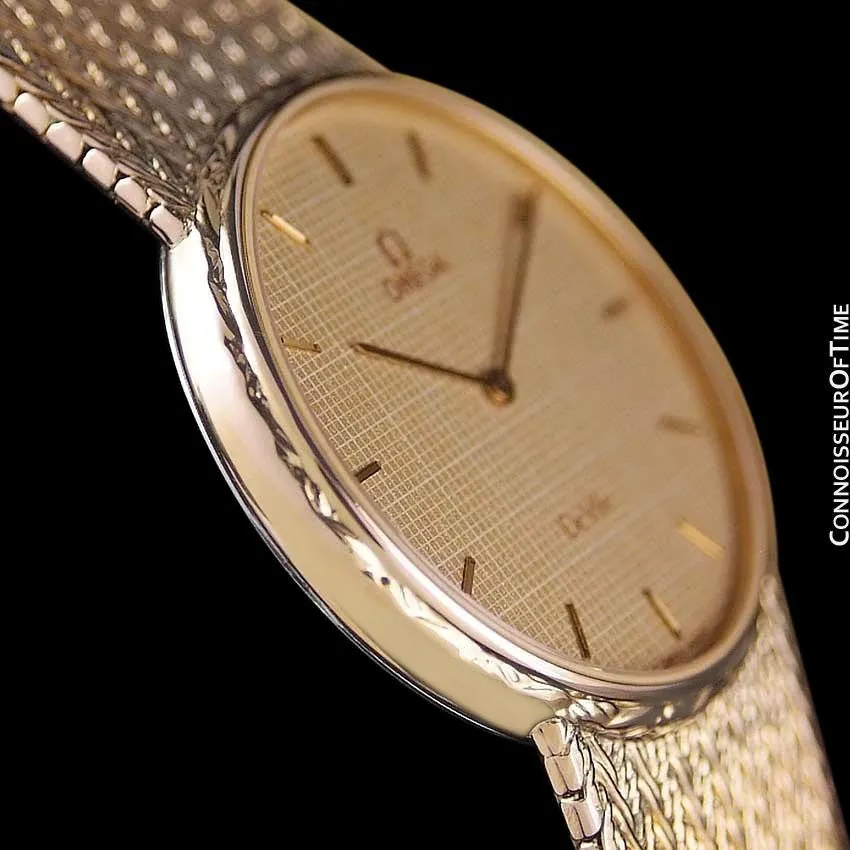1985 Omega De Ville Vintage Mens Dress Watch - 18K Gold Plated and Stainless Steel