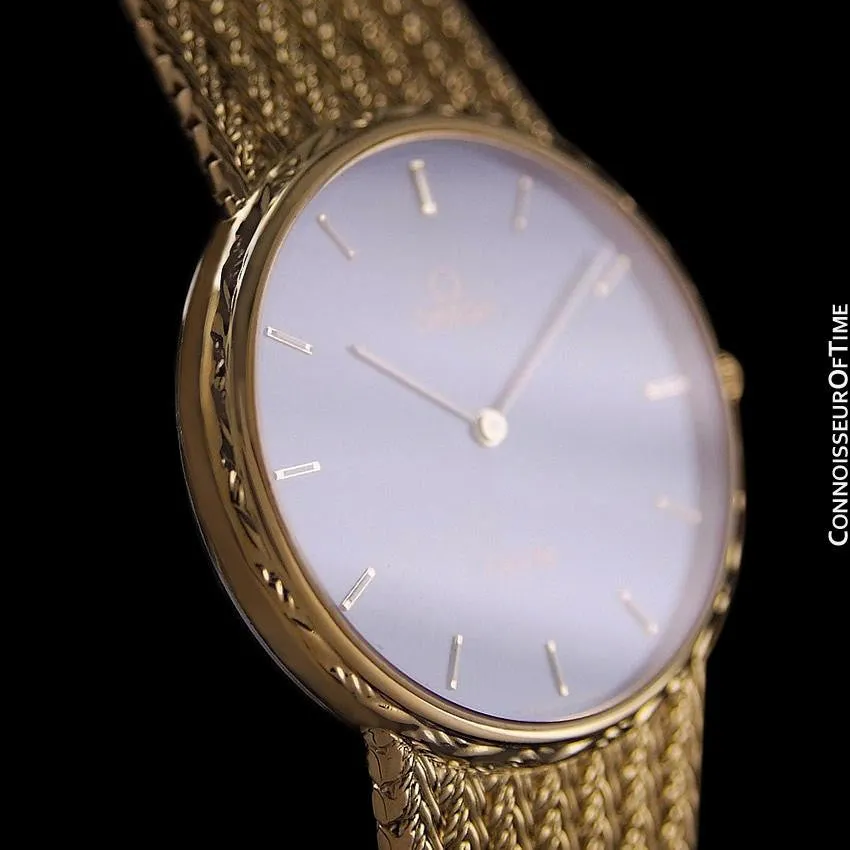 1985 Omega De Ville Vintage Mens Dress Watch - 18K Gold Plated and Stainless Steel