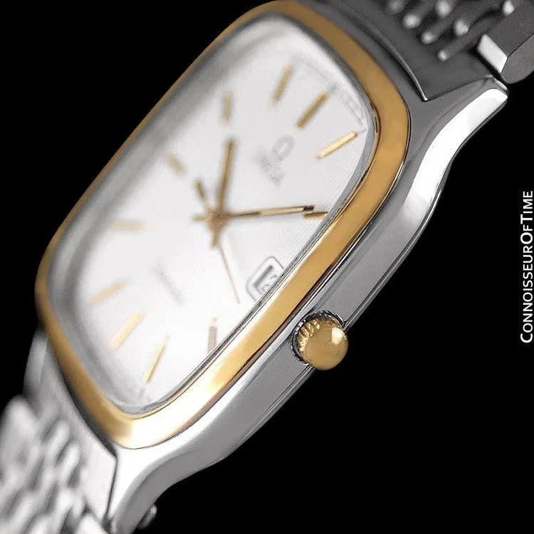 1985 Omega Seamaster Brest Vintage Mens Retro Quartz Watch - Stainless Steel & 18K Gold Plated