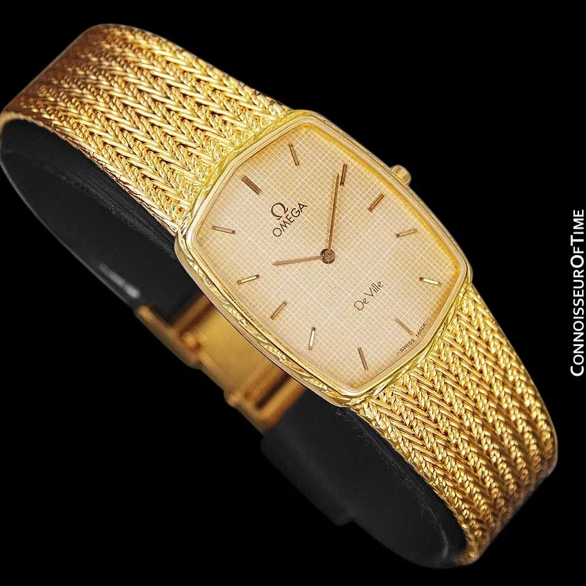 1986 Omega De Ville Vintage Mens Dress Watch - 18K Gold Plated and Stainless Steel