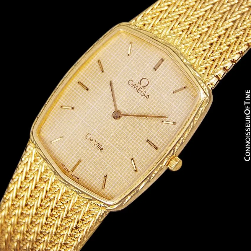 1986 Omega De Ville Vintage Mens Dress Watch - 18K Gold Plated and Stainless Steel