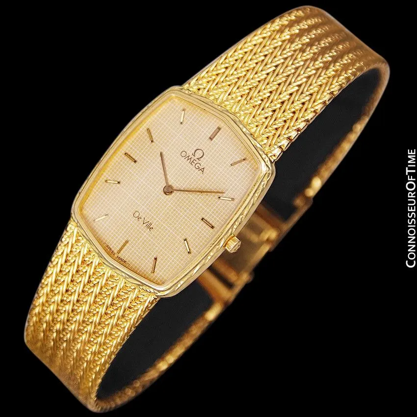 1986 Omega De Ville Vintage Mens Dress Watch - 18K Gold Plated and Stainless Steel
