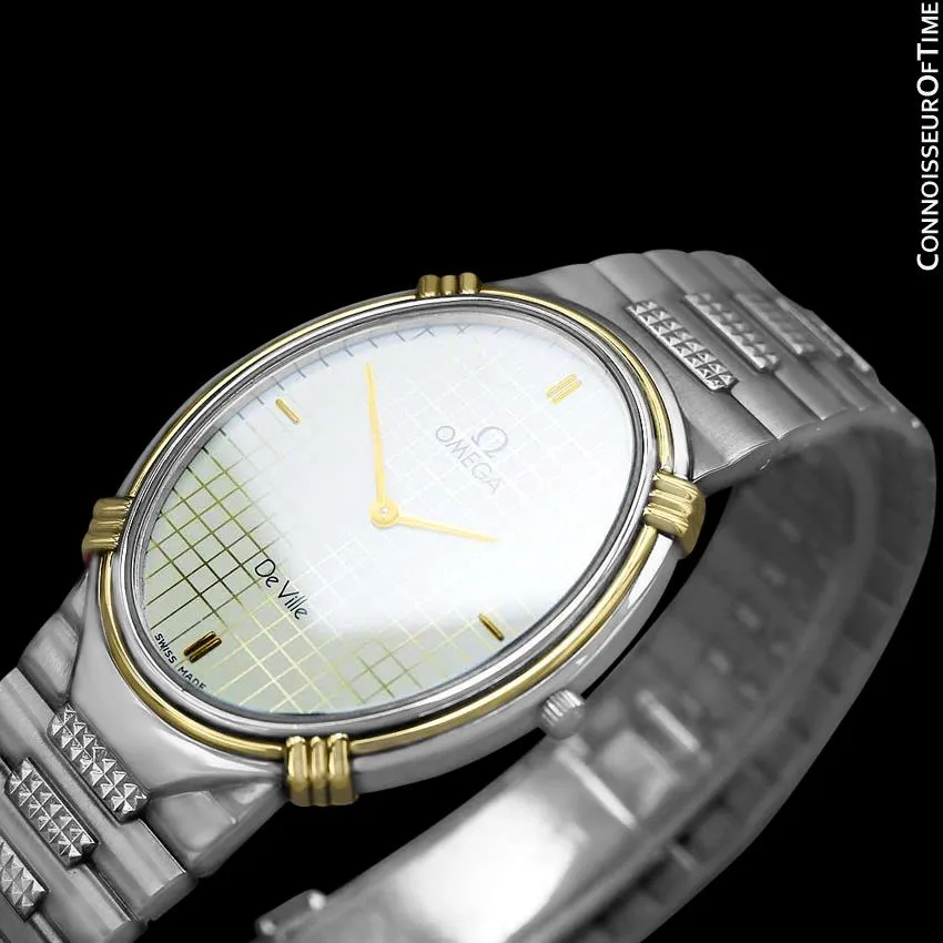 1986 Omega De Ville Vintage Mens Dress Watch - Stainless Steel & 18K Gold