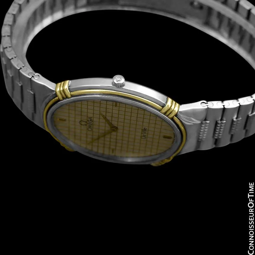 1986 Omega De Ville Vintage Mens Dress Watch - Stainless Steel & 18K Gold