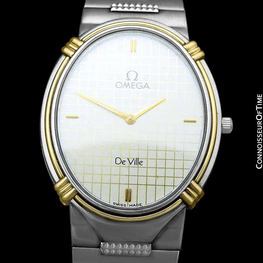 1986 Omega De Ville Vintage Mens Dress Watch - Stainless Steel & 18K Gold
