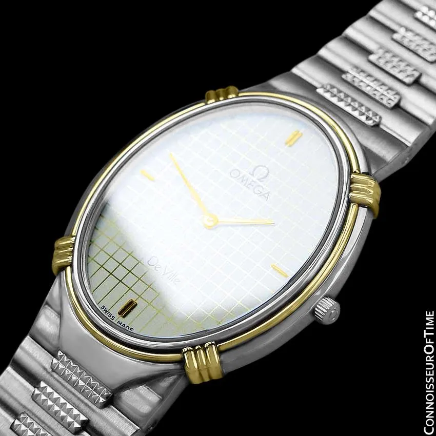 1986 Omega De Ville Vintage Mens Dress Watch - Stainless Steel & 18K Gold