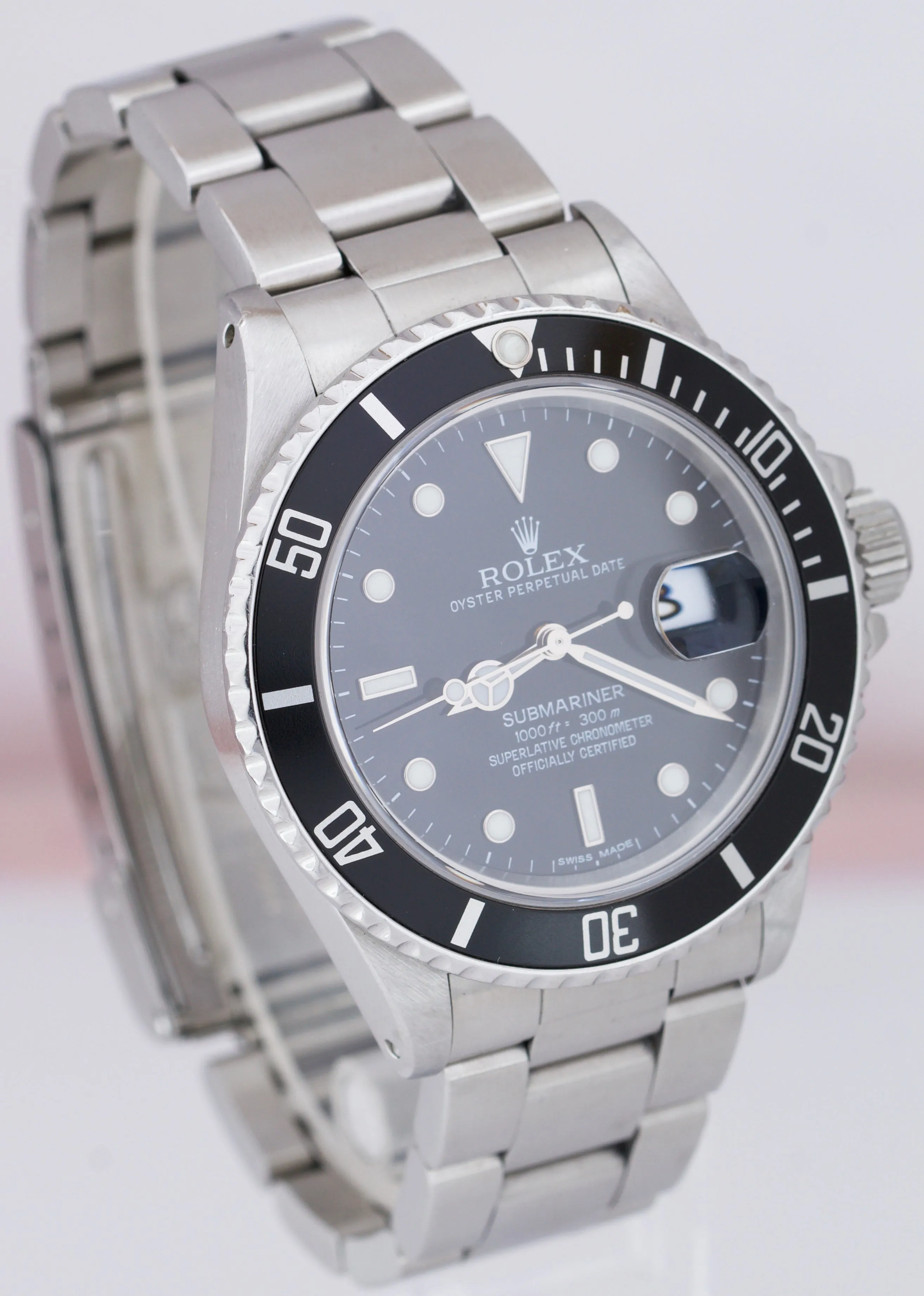 1988 TRIPLE ZERO Rolex Submariner Stainless Steel 40mm Watch 168000 FULL SET