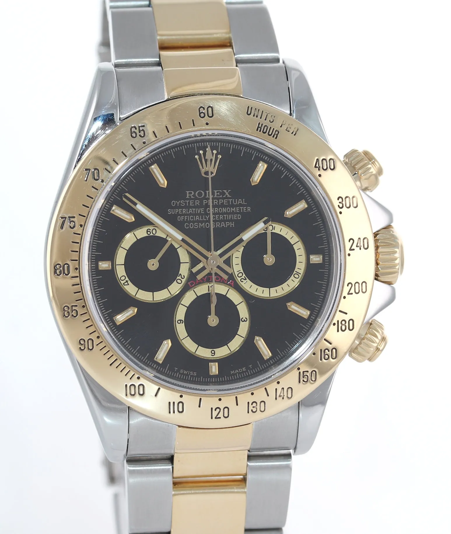 1989 Rolex Daytona 16523 Zenith Black Inverted 6 Gold Steel Two Tone Watch Box