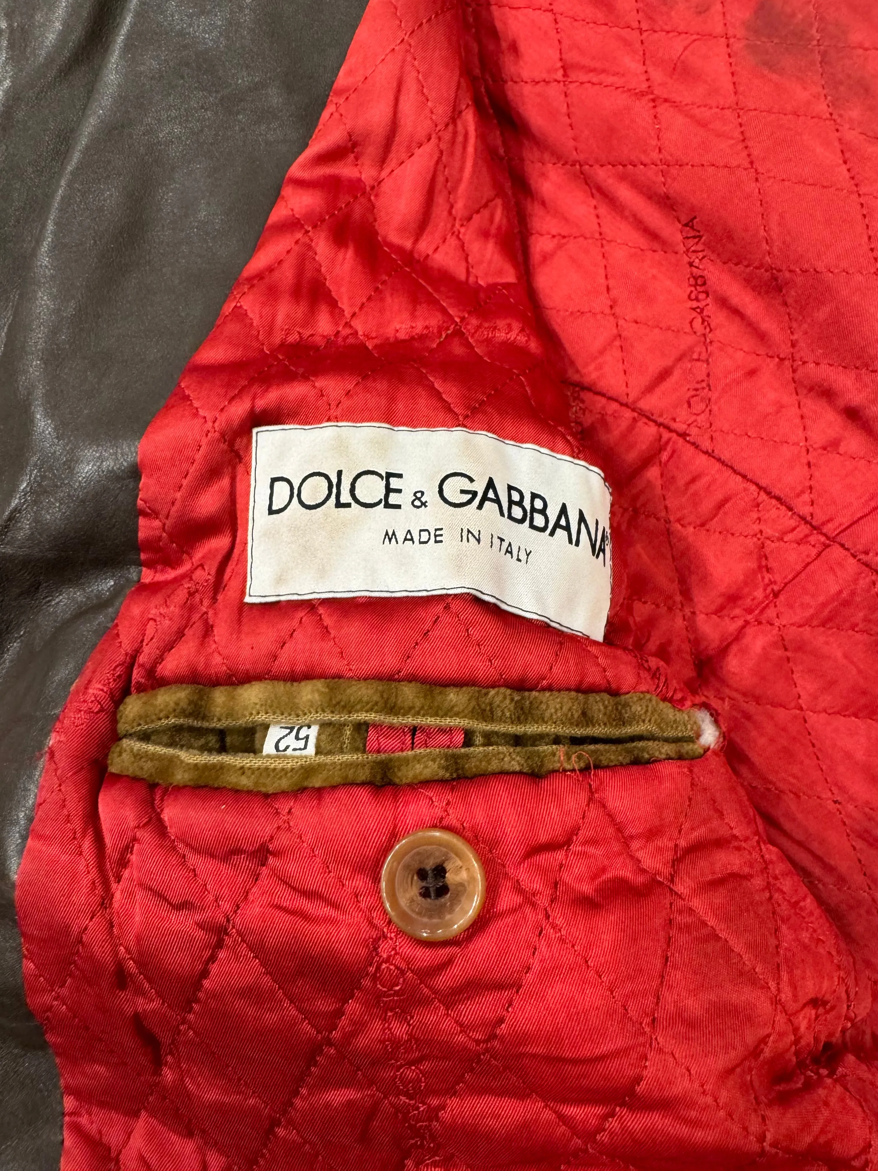 1990s Dolce & Gabbana mainline hybrid corduroy leather jacket