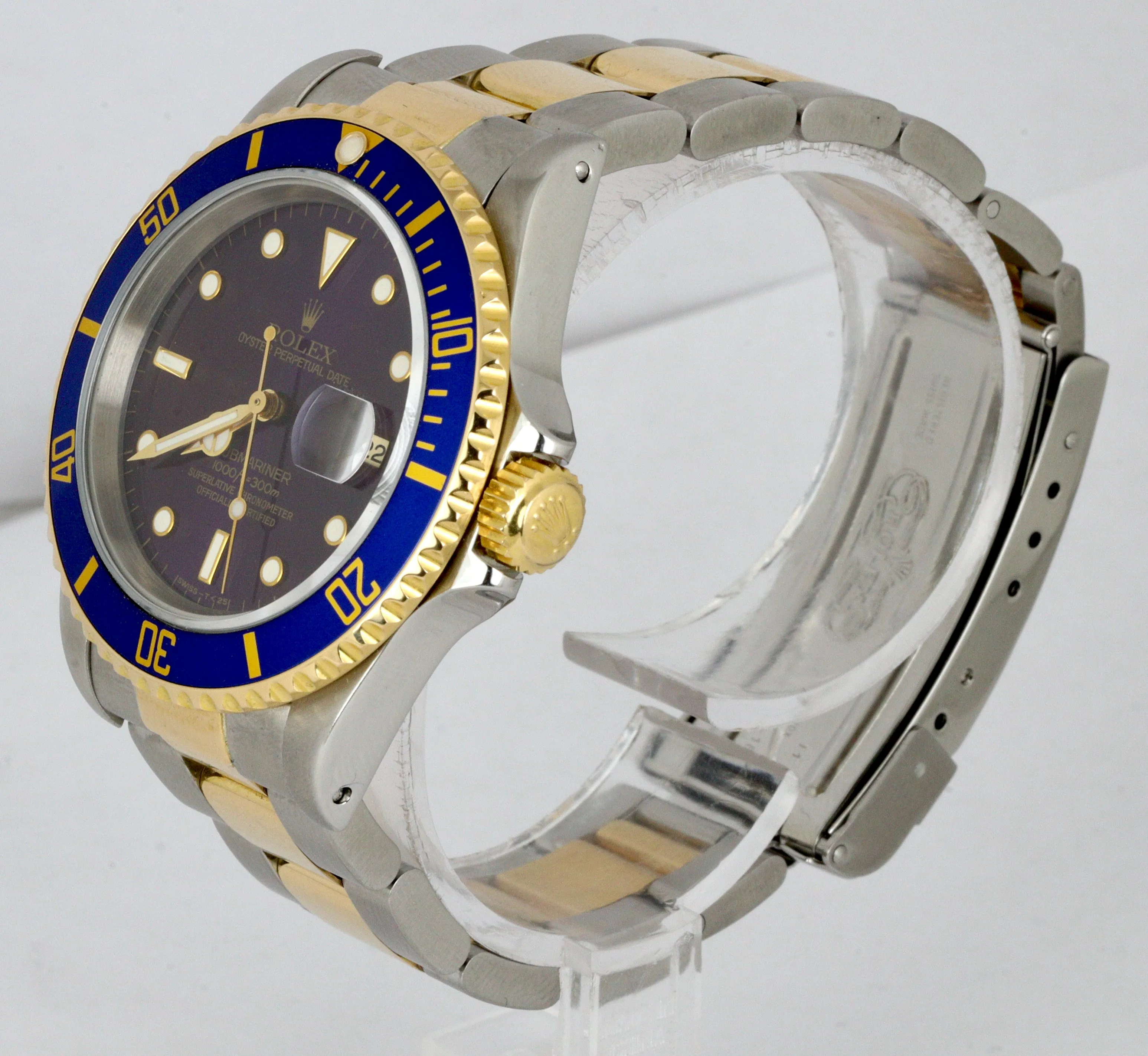 1991 Rolex Submariner Date PURPLE Dial 16613 Two-Tone 18K Gold Blue Steel 40mm