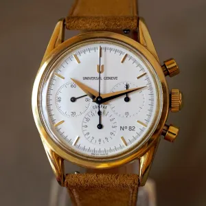 1993 UNIVERSAL GENEVE COMPAX 18K YG 184450 CHRONOGRAPH WATCH
