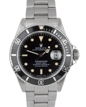 1994 Rolex Submariner Date ORIGINAL PATINA FADED 16610 Stainless 40mm Watch