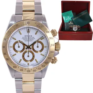 1995 Rolex Daytona 16523 Zenith White Chrono Two Tone Steel Yellow Gold Watch