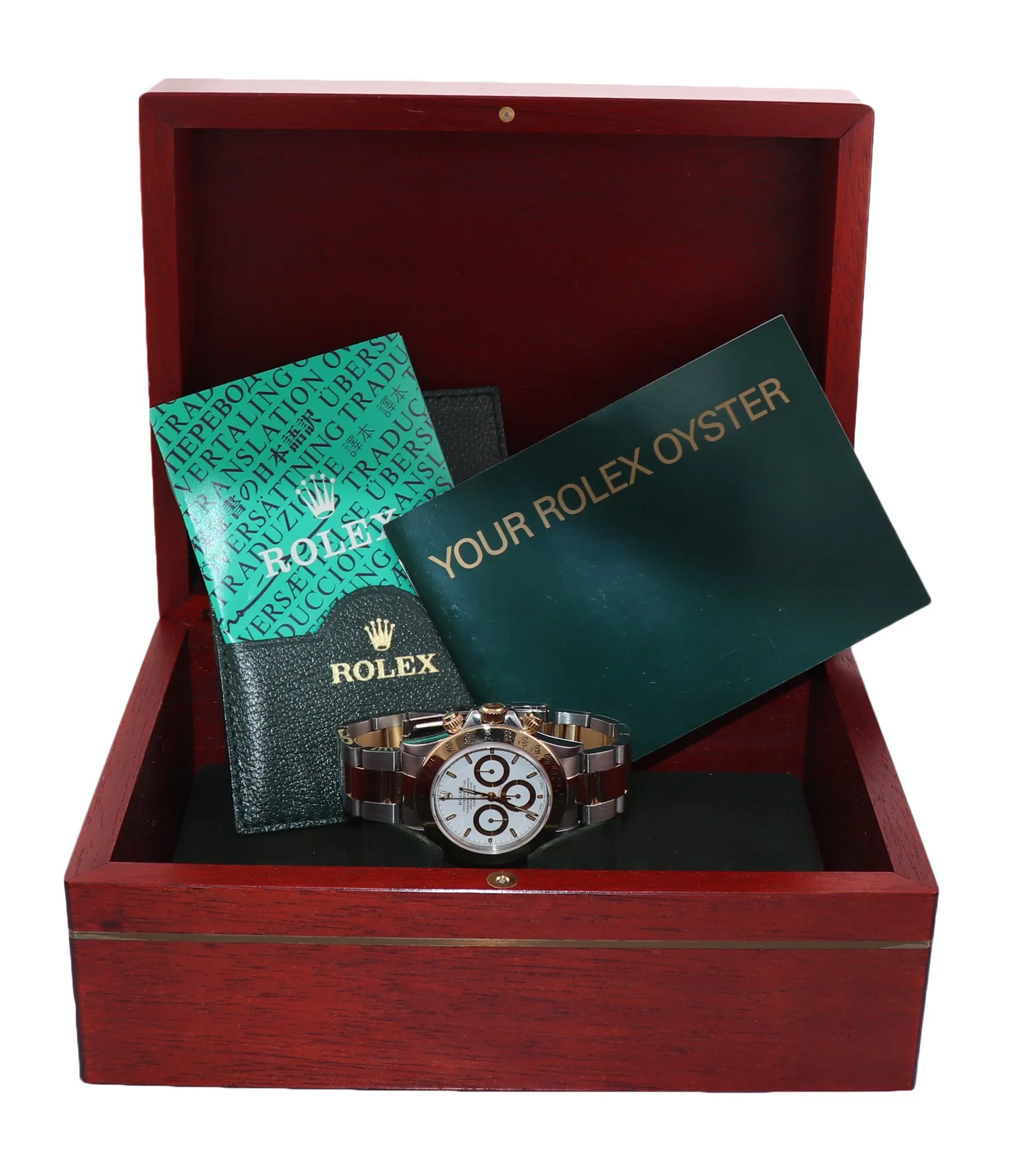1995 Rolex Daytona 16523 Zenith White Chrono Two Tone Steel Yellow Gold Watch