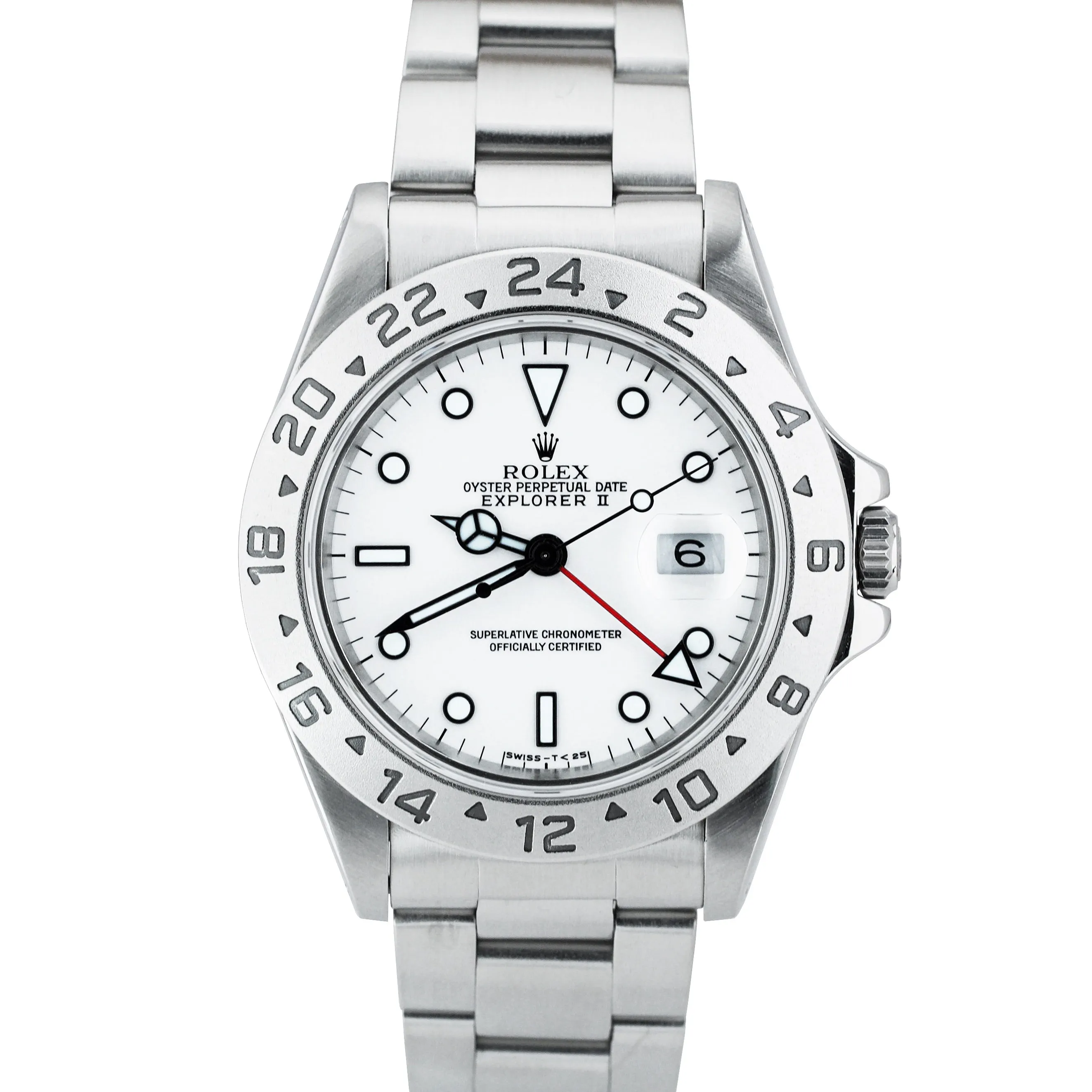 1995 Rolex Explorer II Polar White Stainless Automatic 40mm GMT 16570 Date Watch
