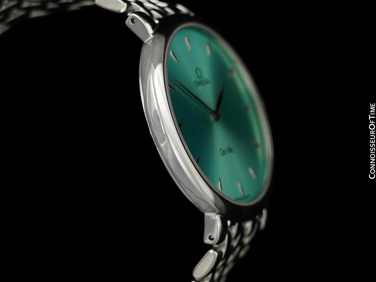 1998 Omega De Ville Mens Dress Watch with Tiffany Blue Dial - Stainless Steel