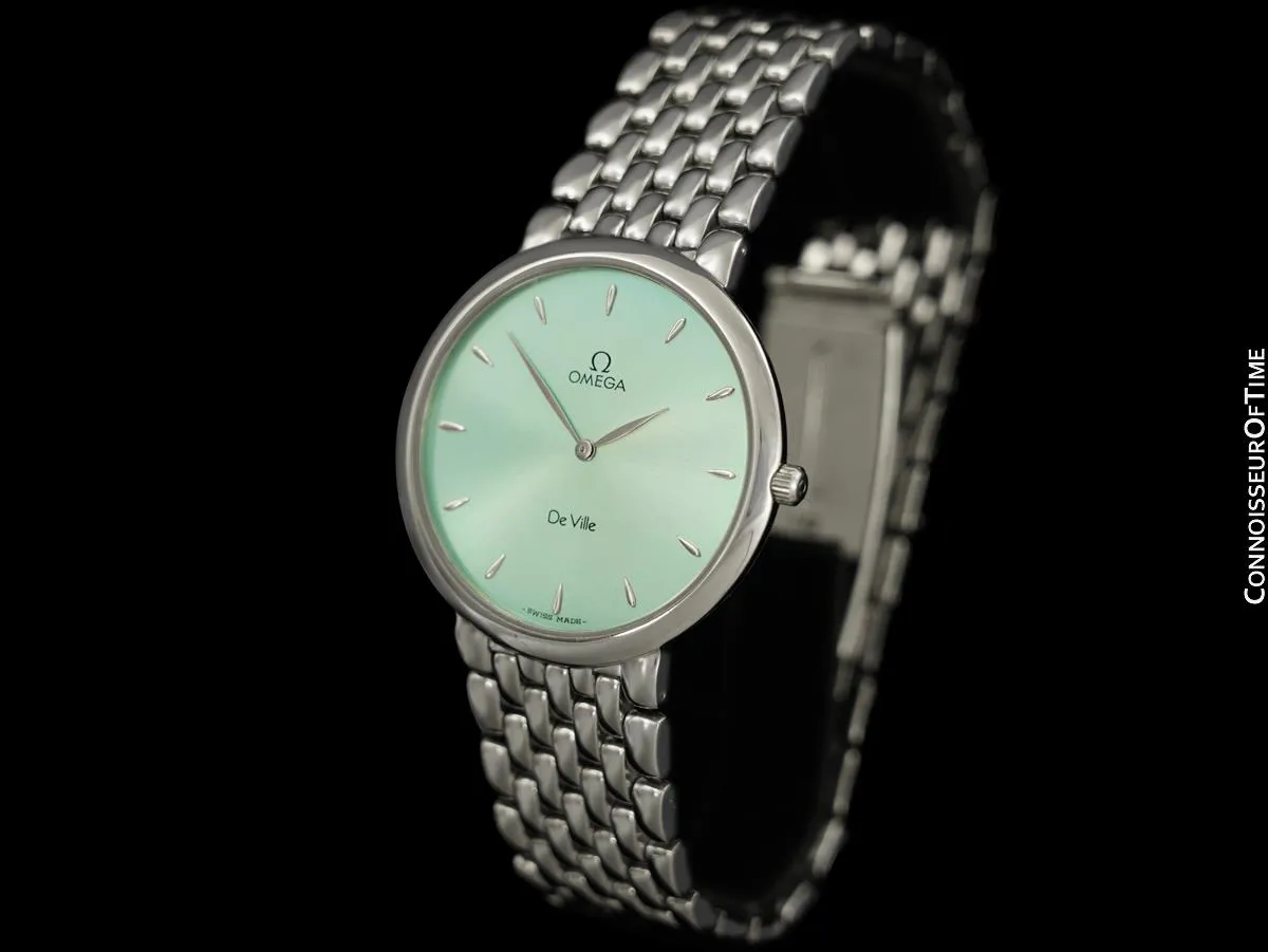 1998 Omega De Ville Mens Dress Watch with Tiffany Blue Dial - Stainless Steel