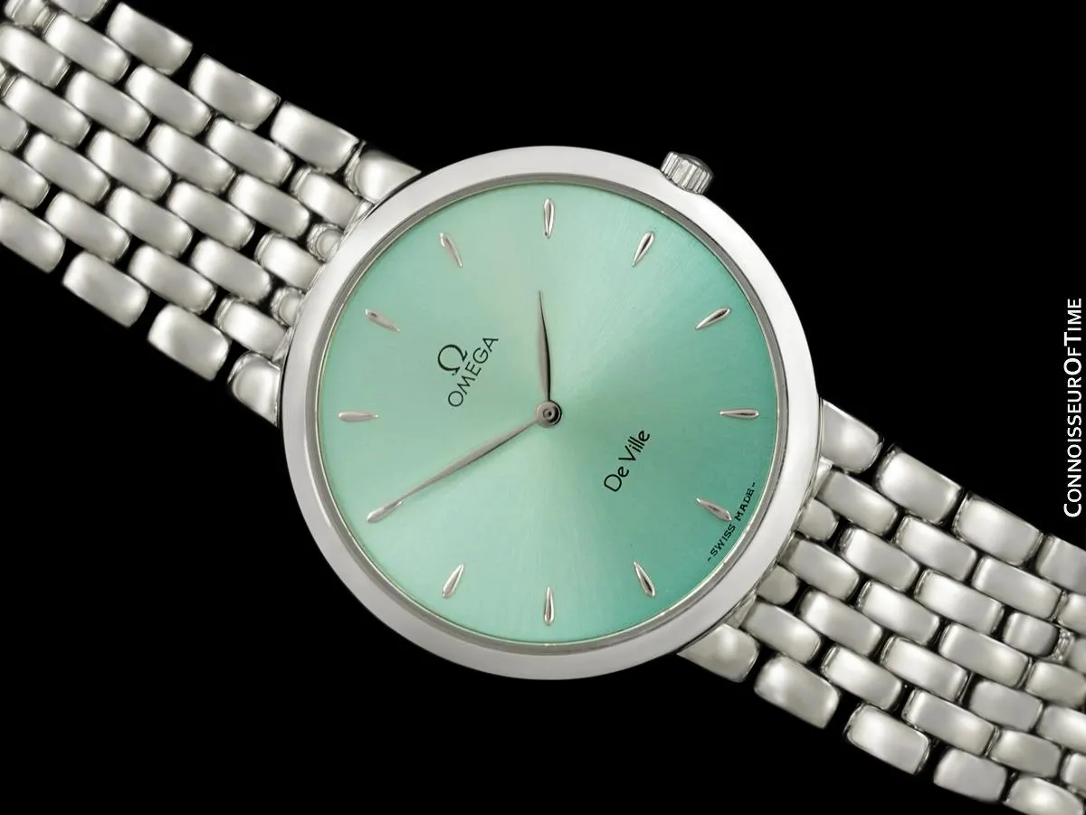 1998 Omega De Ville Mens Dress Watch with Tiffany Blue Dial - Stainless Steel