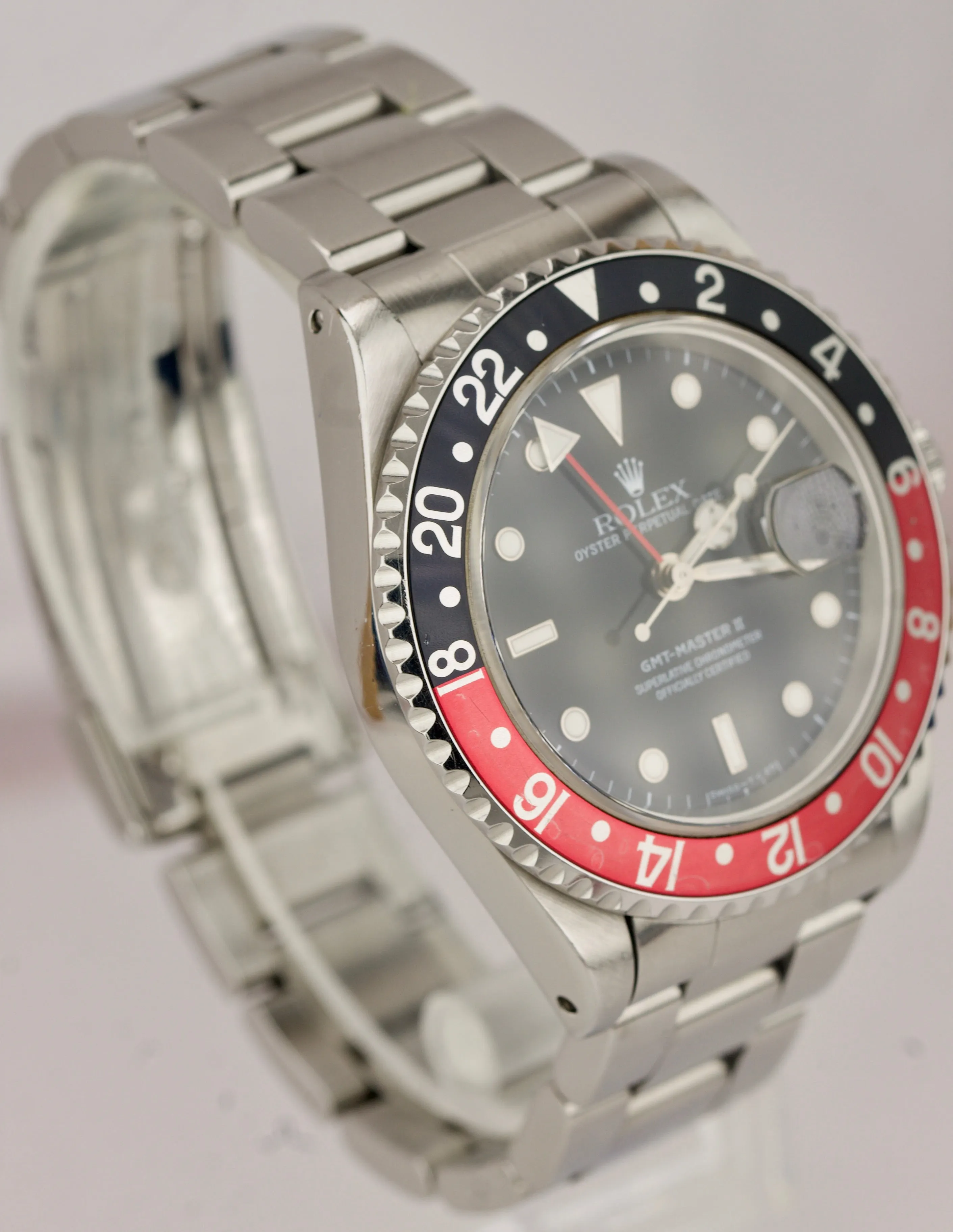1998 Rolex GMT-Master II U-SERIAL 40mm Stainless Steel Coke Red Watch 16710