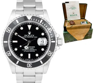 1998 Rolex Submariner Date TRITINOVA Stainless Steel Ceramic Watch 16610 B P