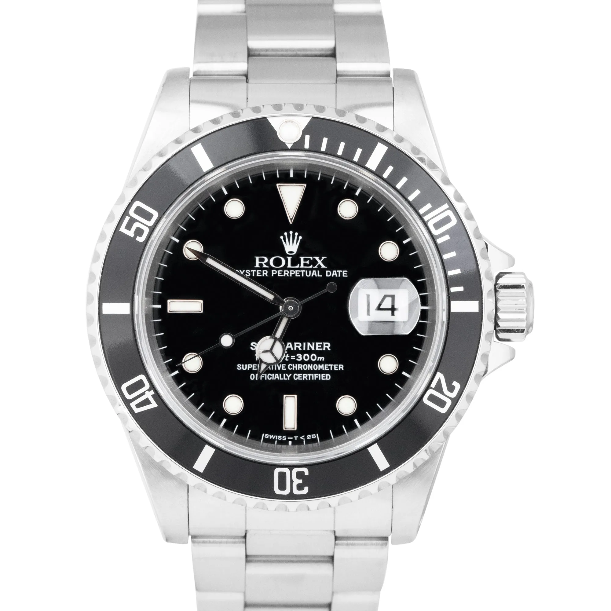 1998 Rolex Submariner Date TRITINOVA Stainless Steel Ceramic Watch 16610 B P