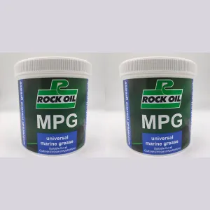 2 x Rock Oil MPG Universal Marine Grease 500 Gram Waterproof Lithium inboard