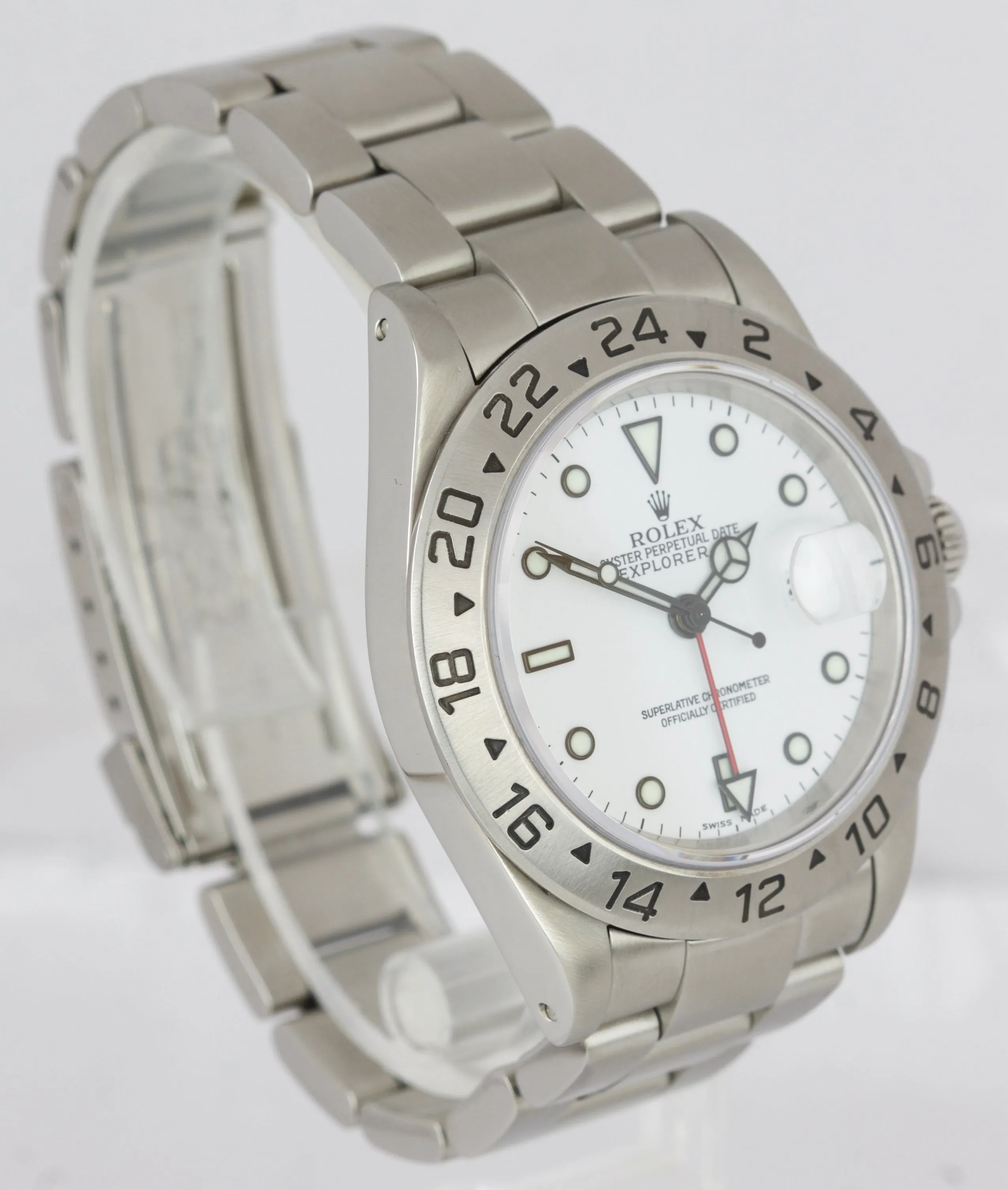 2000 MINT Rolex Explorer II Polar White Stainless Steel 40mm GMT SEL 16570 Watch