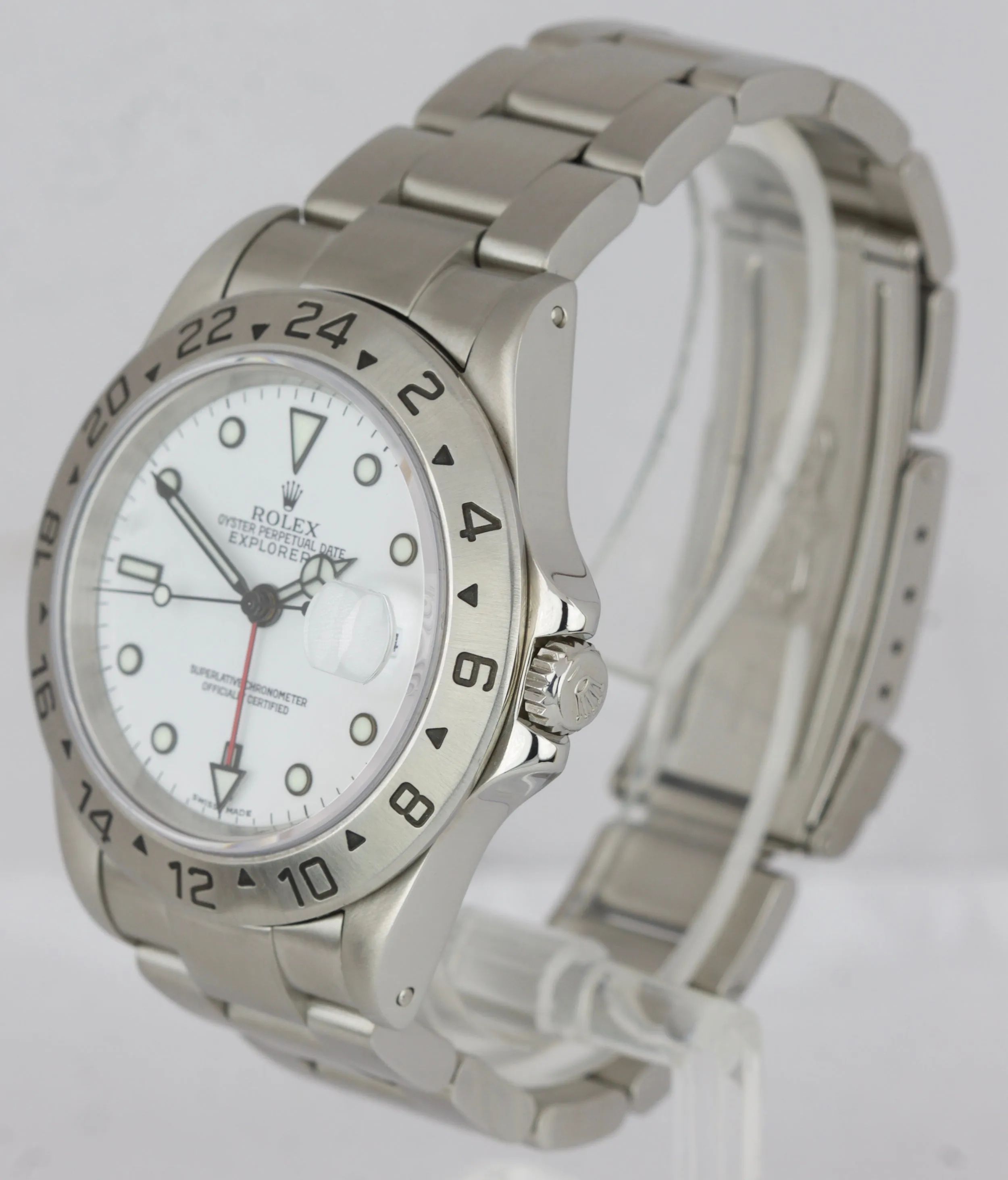 2000 MINT Rolex Explorer II Polar White Stainless Steel 40mm GMT SEL 16570 Watch