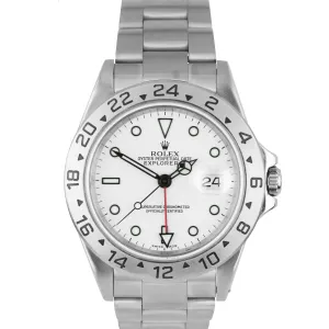2000 MINT Rolex Explorer II Polar White Stainless Steel 40mm GMT SEL 16570 Watch