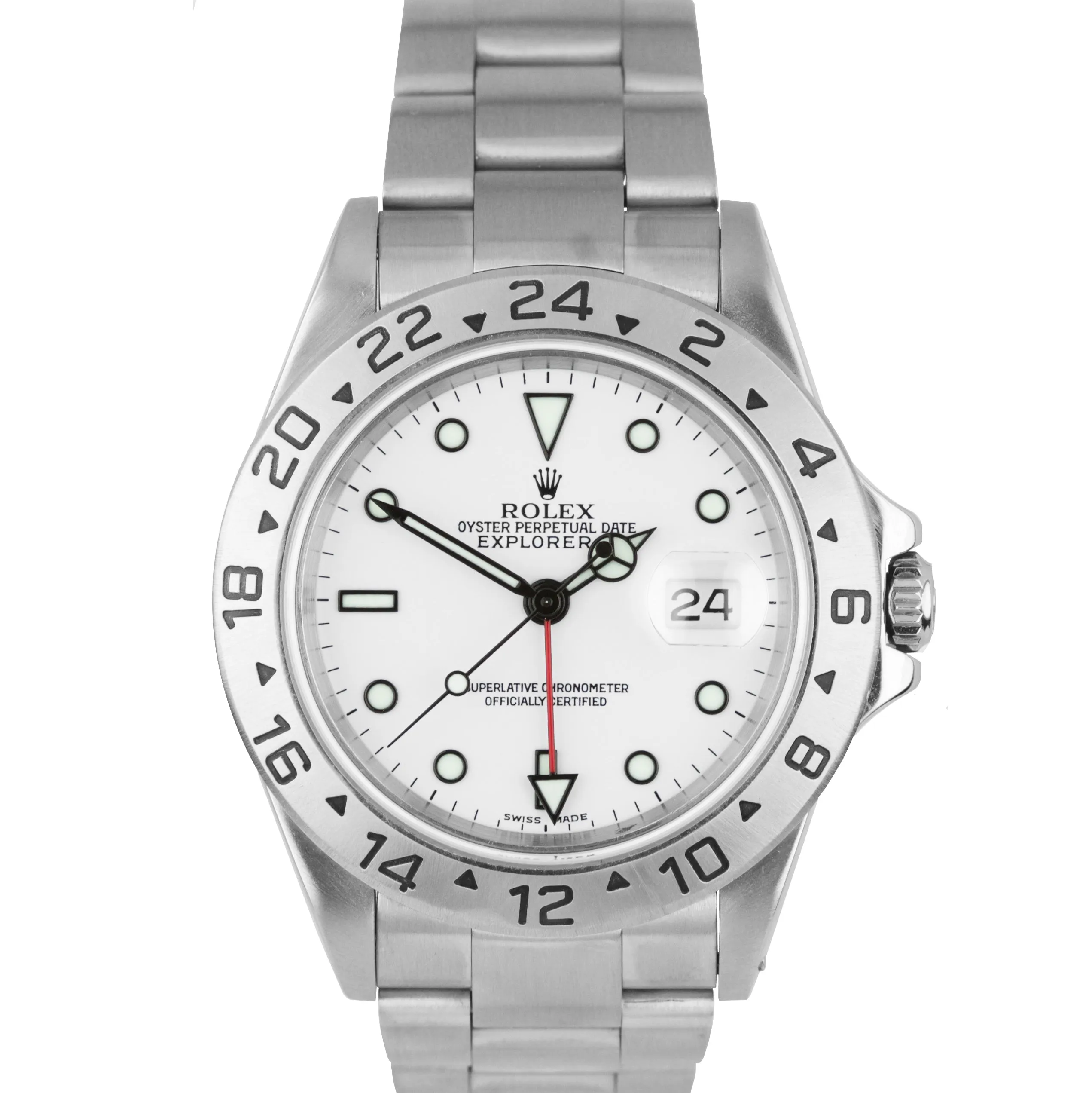 2000 MINT Rolex Explorer II Polar White Stainless Steel 40mm GMT SEL 16570 Watch