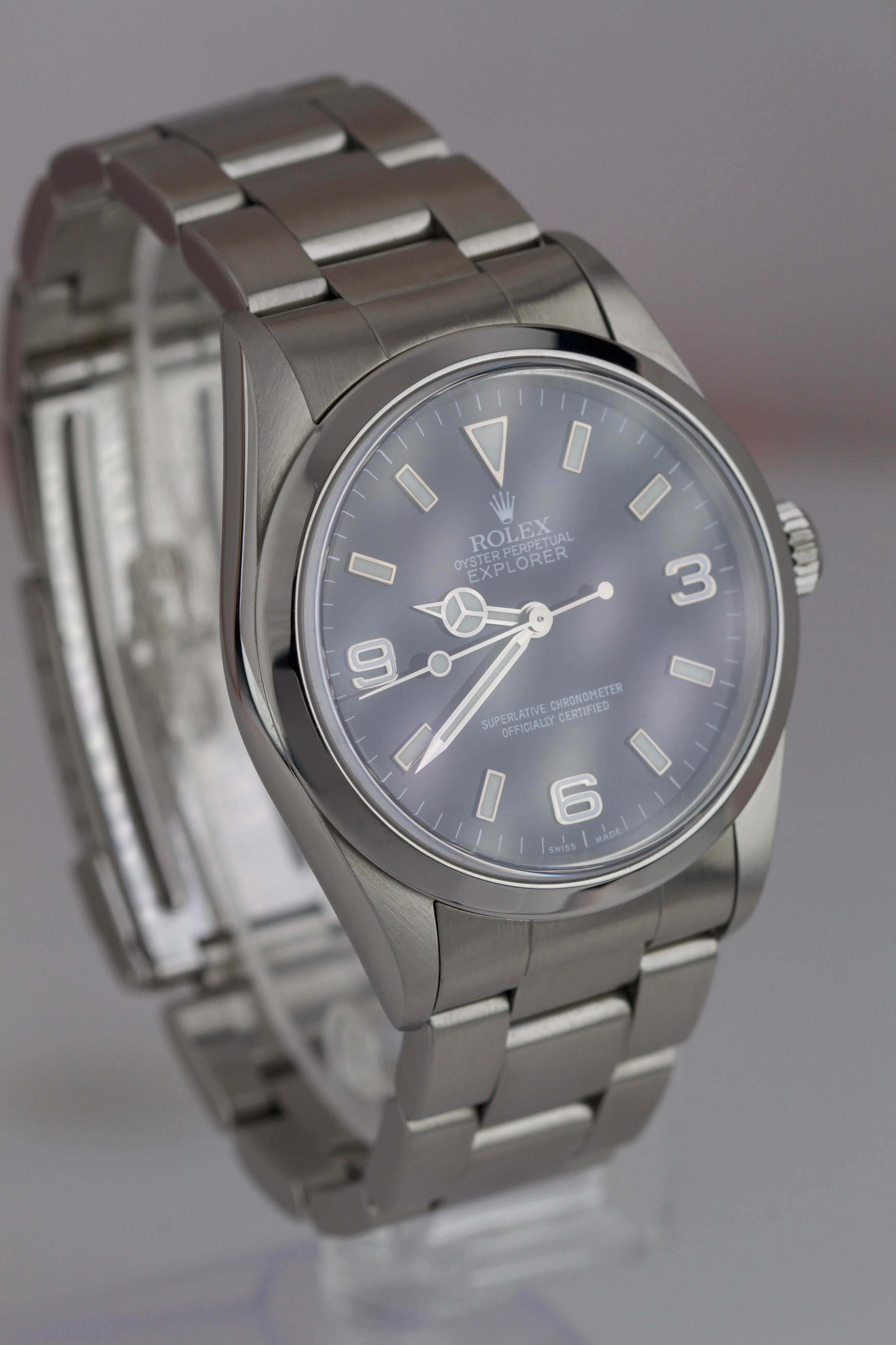 2000 Rolex Explorer I Black 36mm A SERIAL Stainless Automatic Oyster Watch 14270