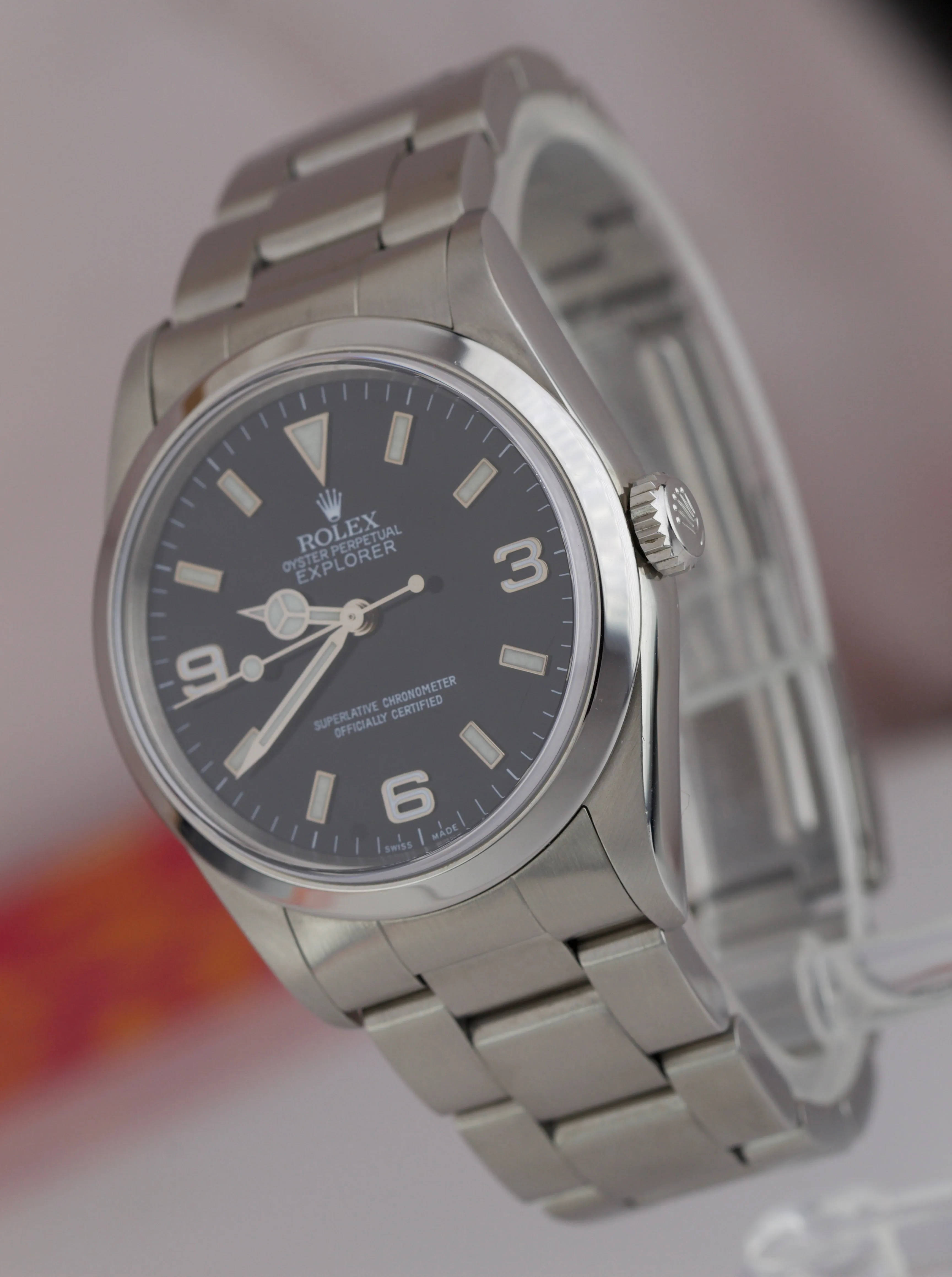 2000 Rolex Explorer I Black 36mm A SERIAL Stainless Automatic Oyster Watch 14270