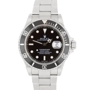 2000 UNPOLISHED Rolex Submariner Date 16610 A SERIAL Stainless 40mm Dive Watch