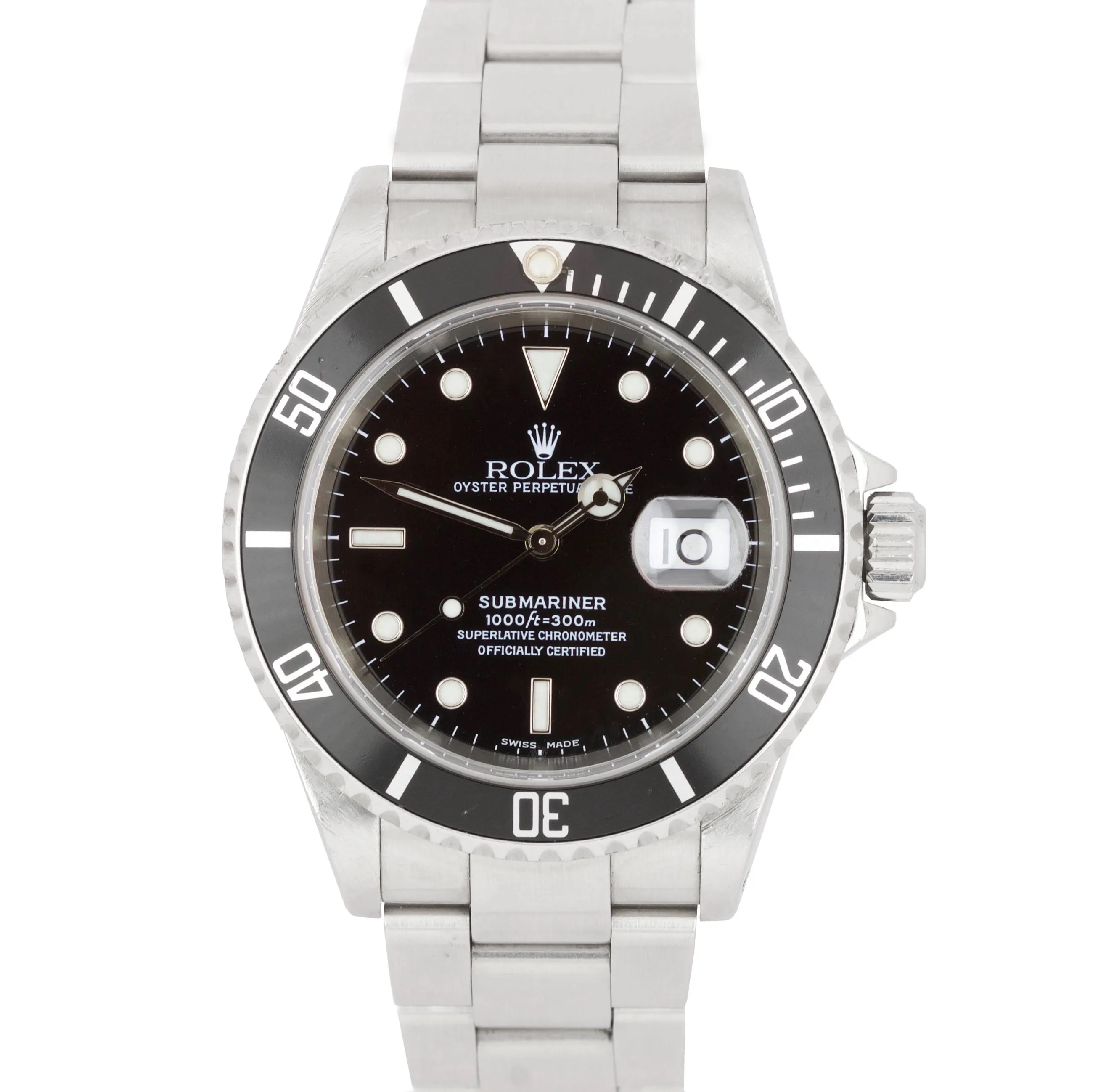 2000 UNPOLISHED Rolex Submariner Date 16610 A SERIAL Stainless 40mm Dive Watch