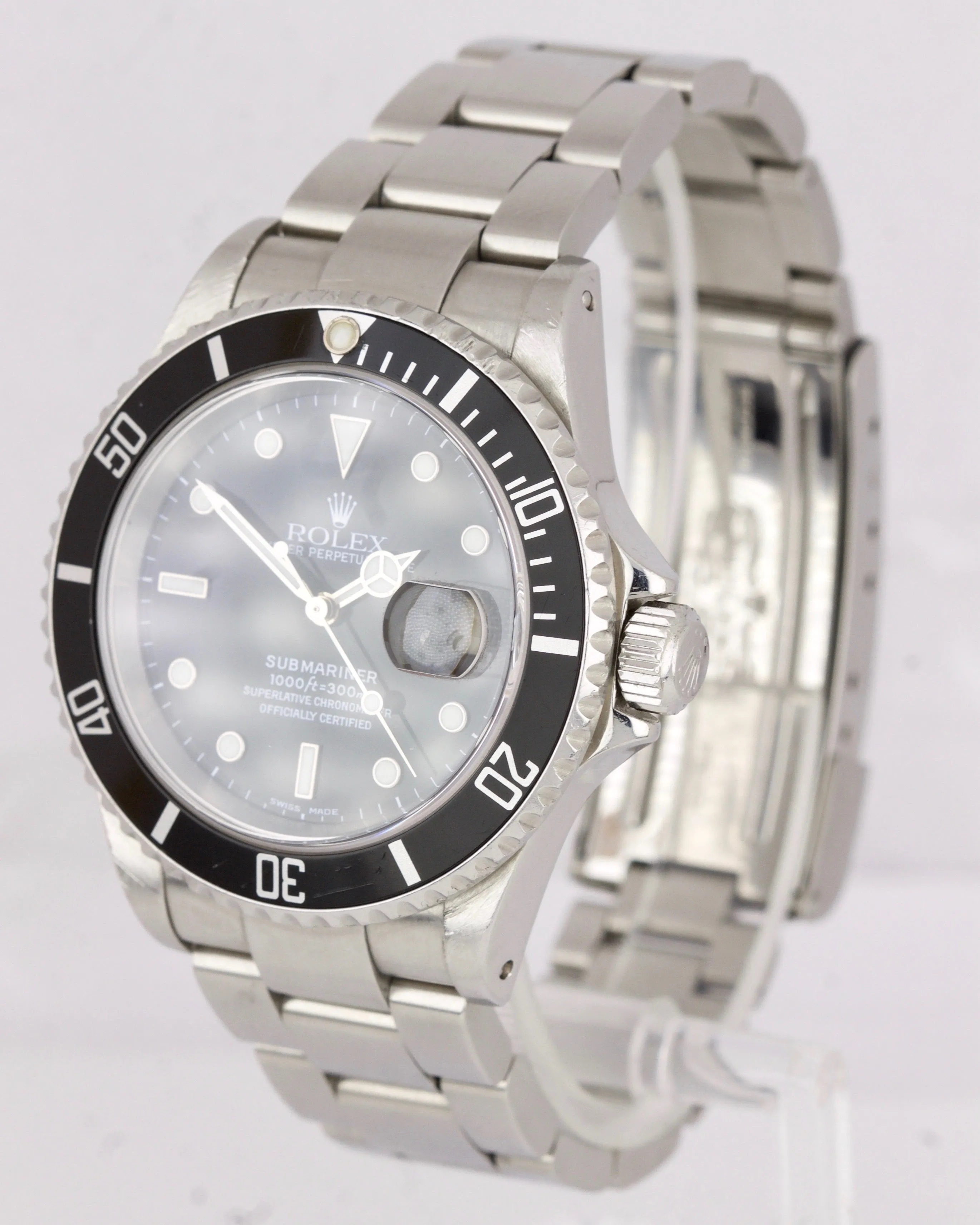2000 UNPOLISHED Rolex Submariner Date 16610 A SERIAL Stainless 40mm Dive Watch