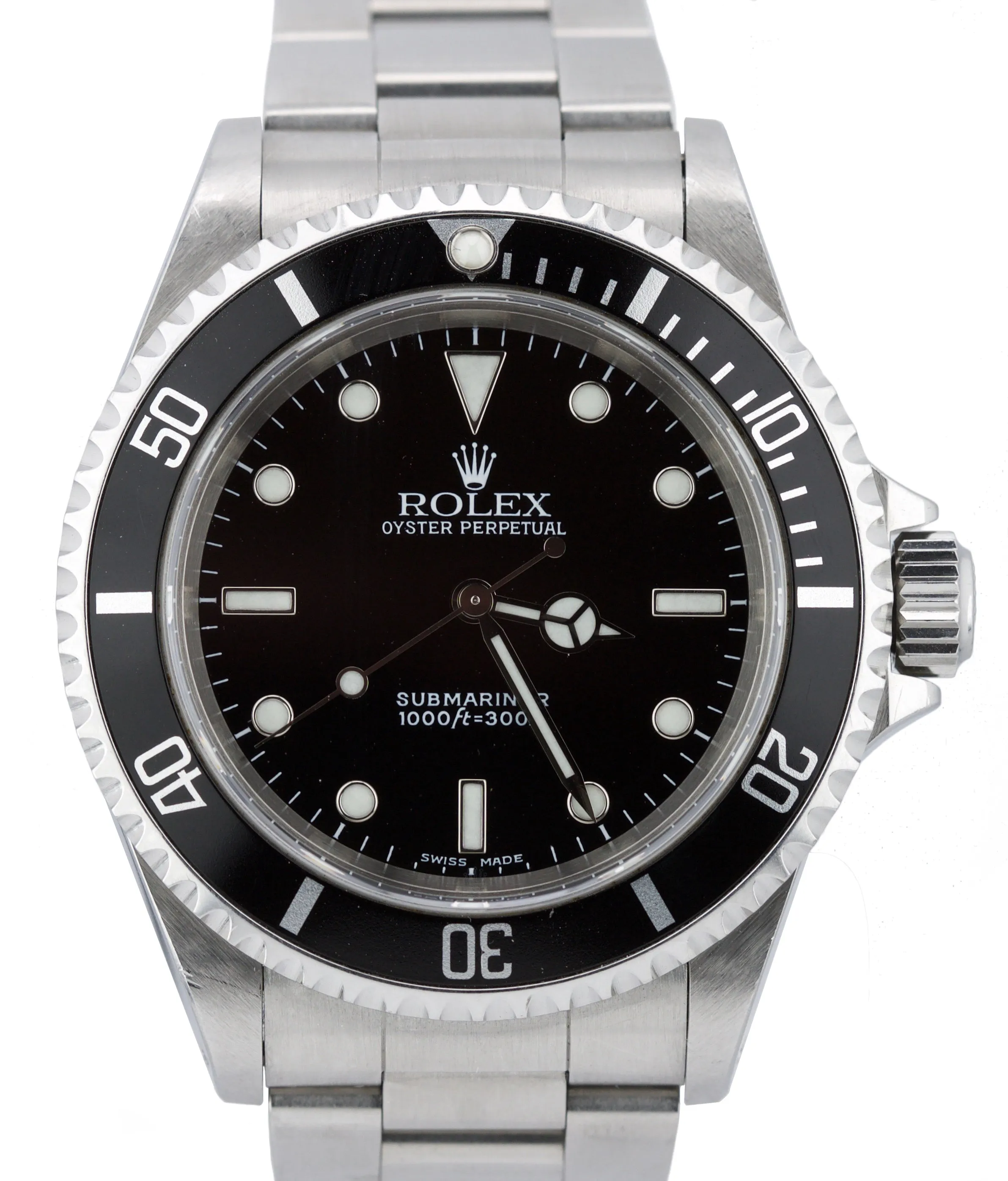 2000 UNPOLISHED Rolex Submariner No-Date 14060 M Stainless Black Dive 40mm Watch