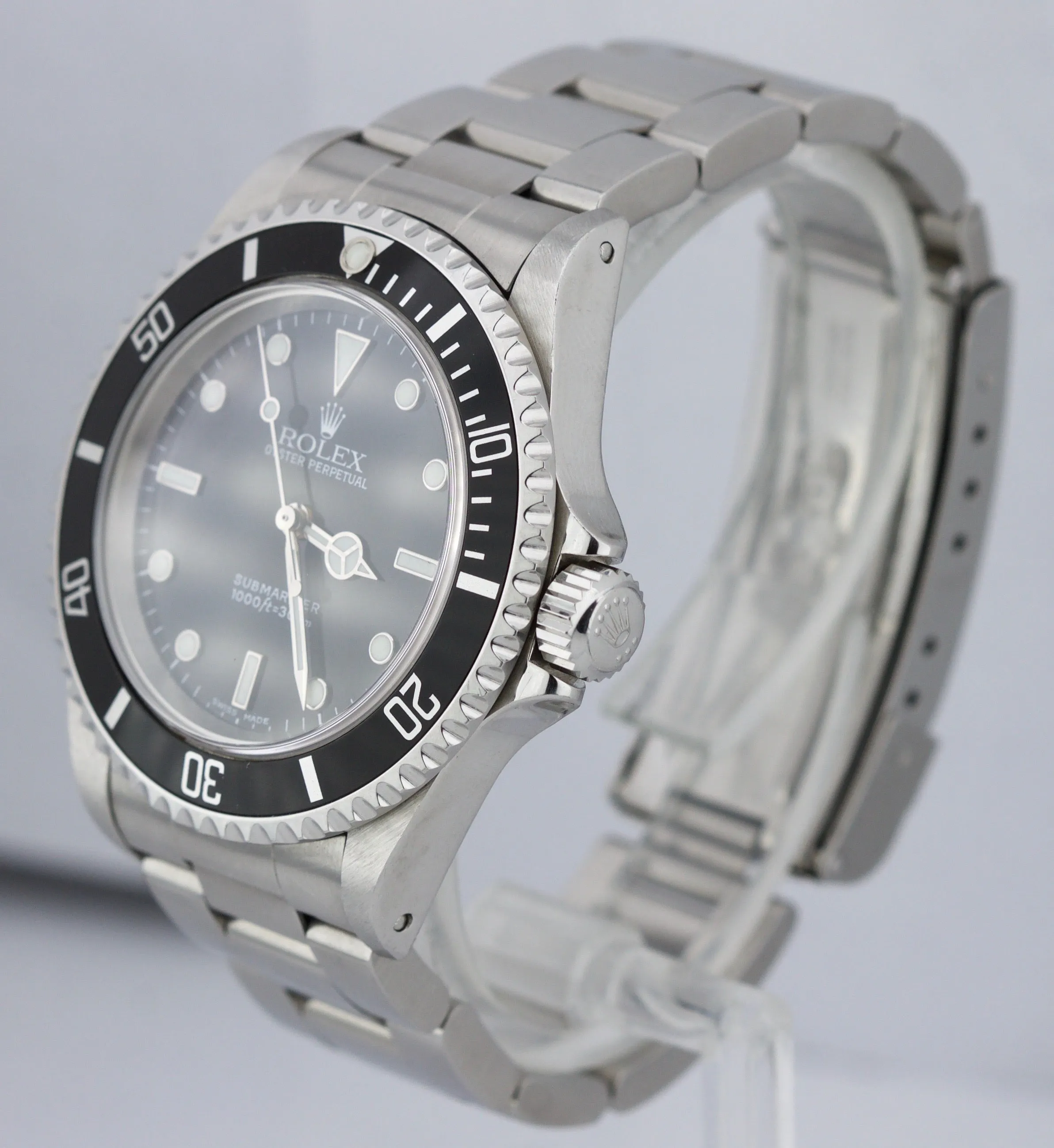2000 UNPOLISHED Rolex Submariner No-Date 14060 M Stainless Black Dive 40mm Watch