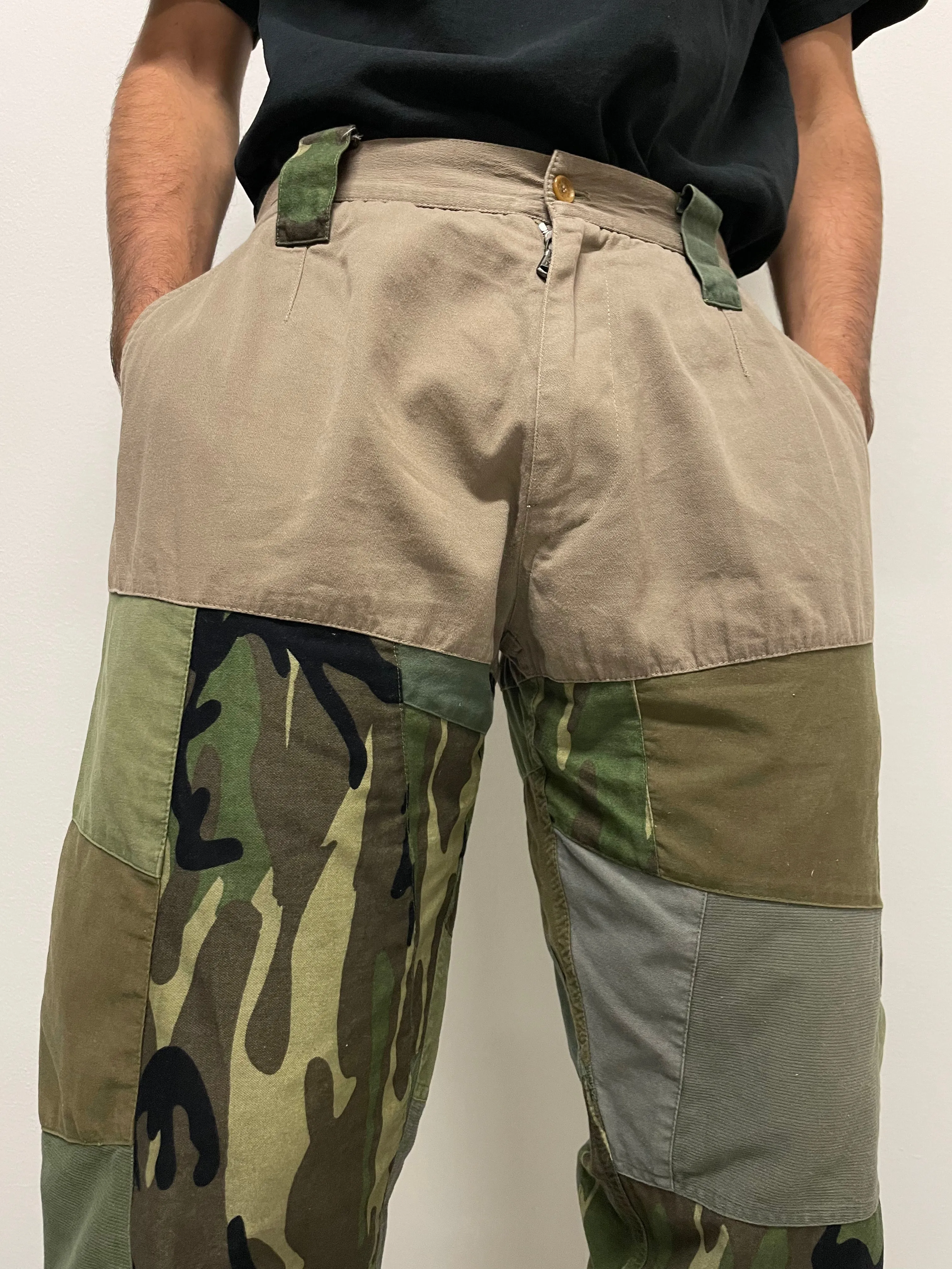 2000s Dolce & Gabbana Hybrid Military patchwork pants