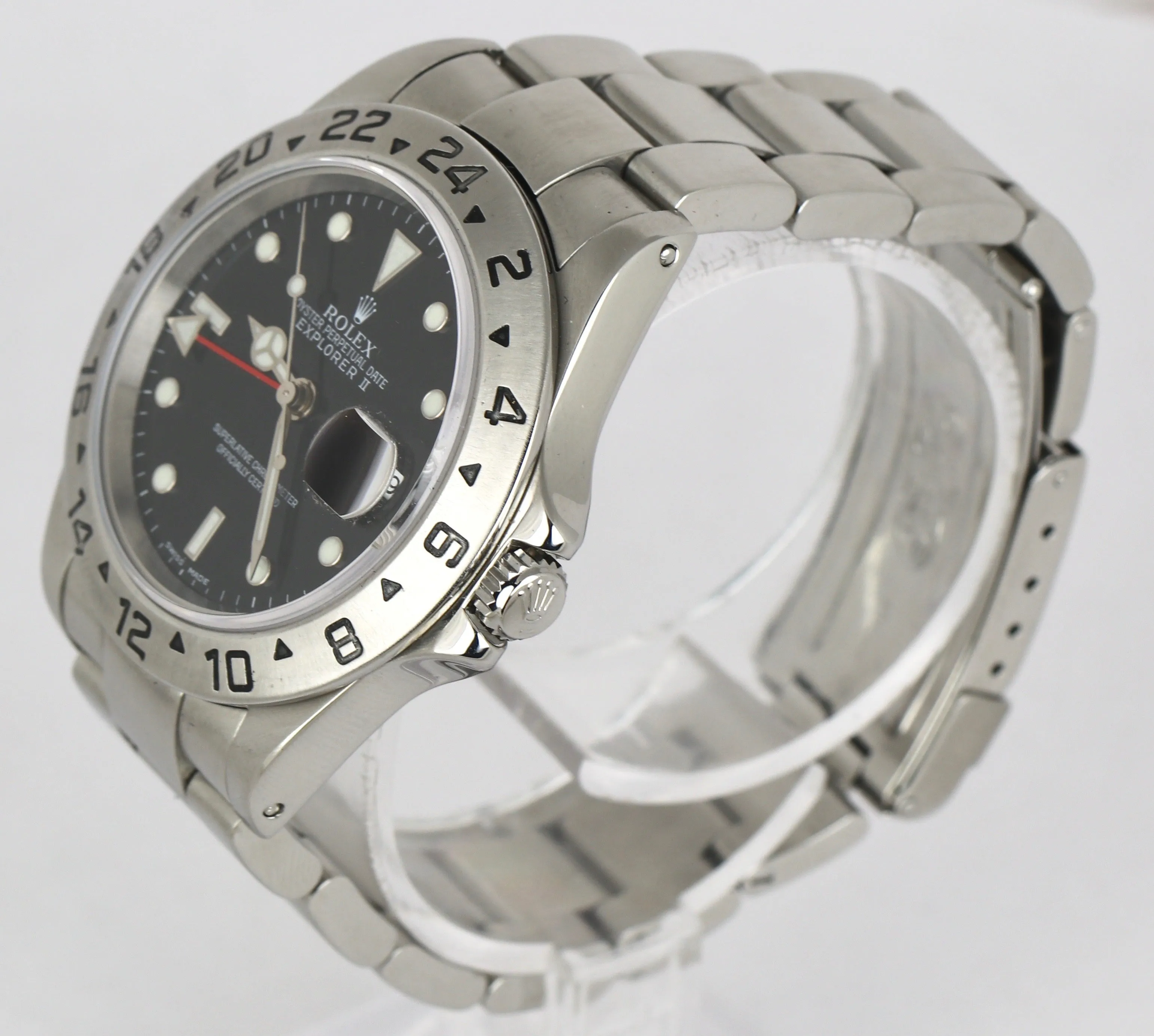 2001 Rolex Explorer II 16570 Stainless Steel 40mm GMT Automatic Black SEL