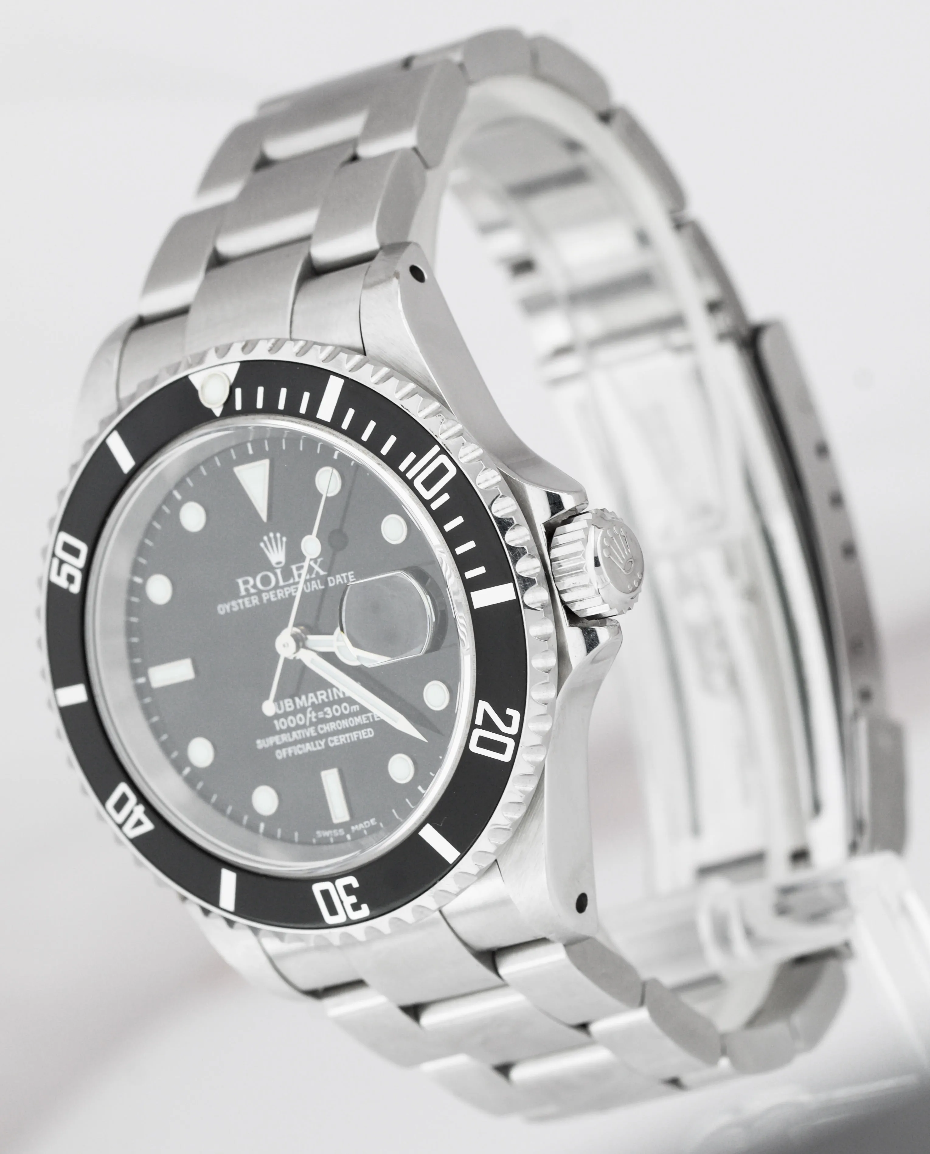 2001 UNPOLISHED FULL SET Rolex Submariner Date SEL Stainless Steel Watch 16610