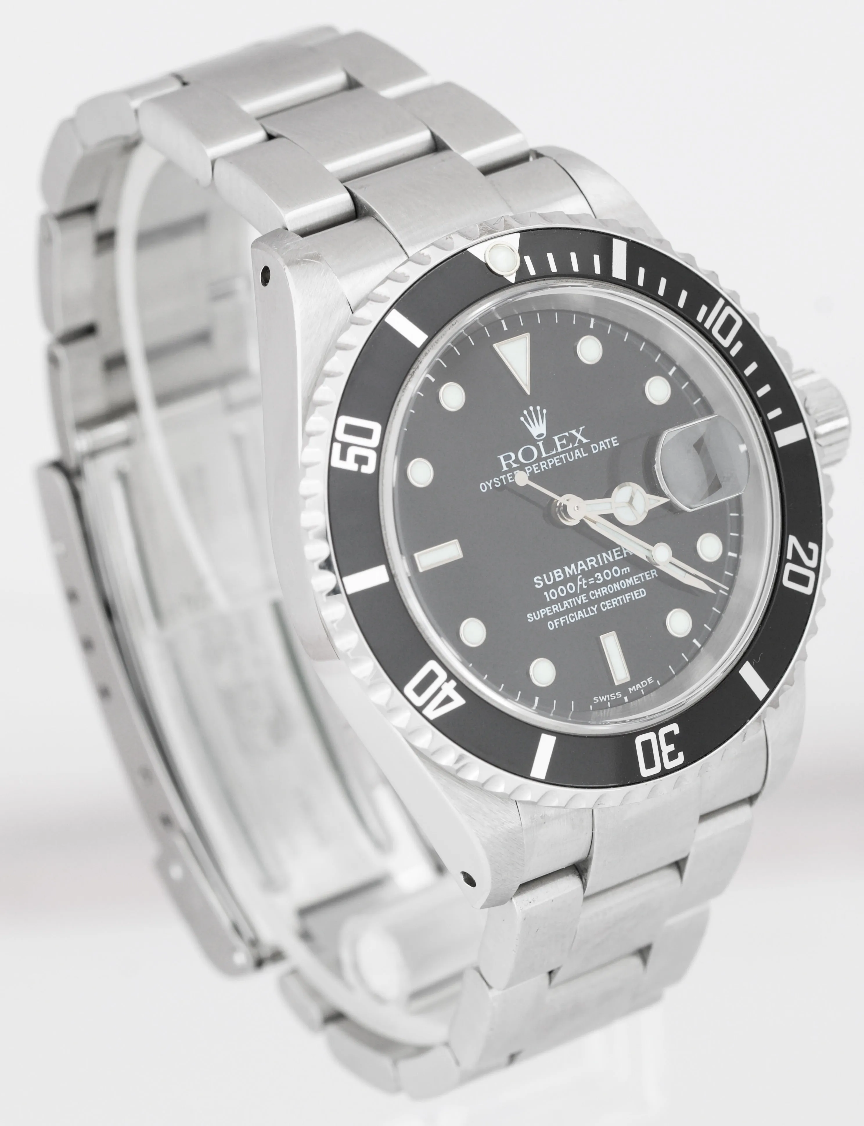 2001 UNPOLISHED FULL SET Rolex Submariner Date SEL Stainless Steel Watch 16610