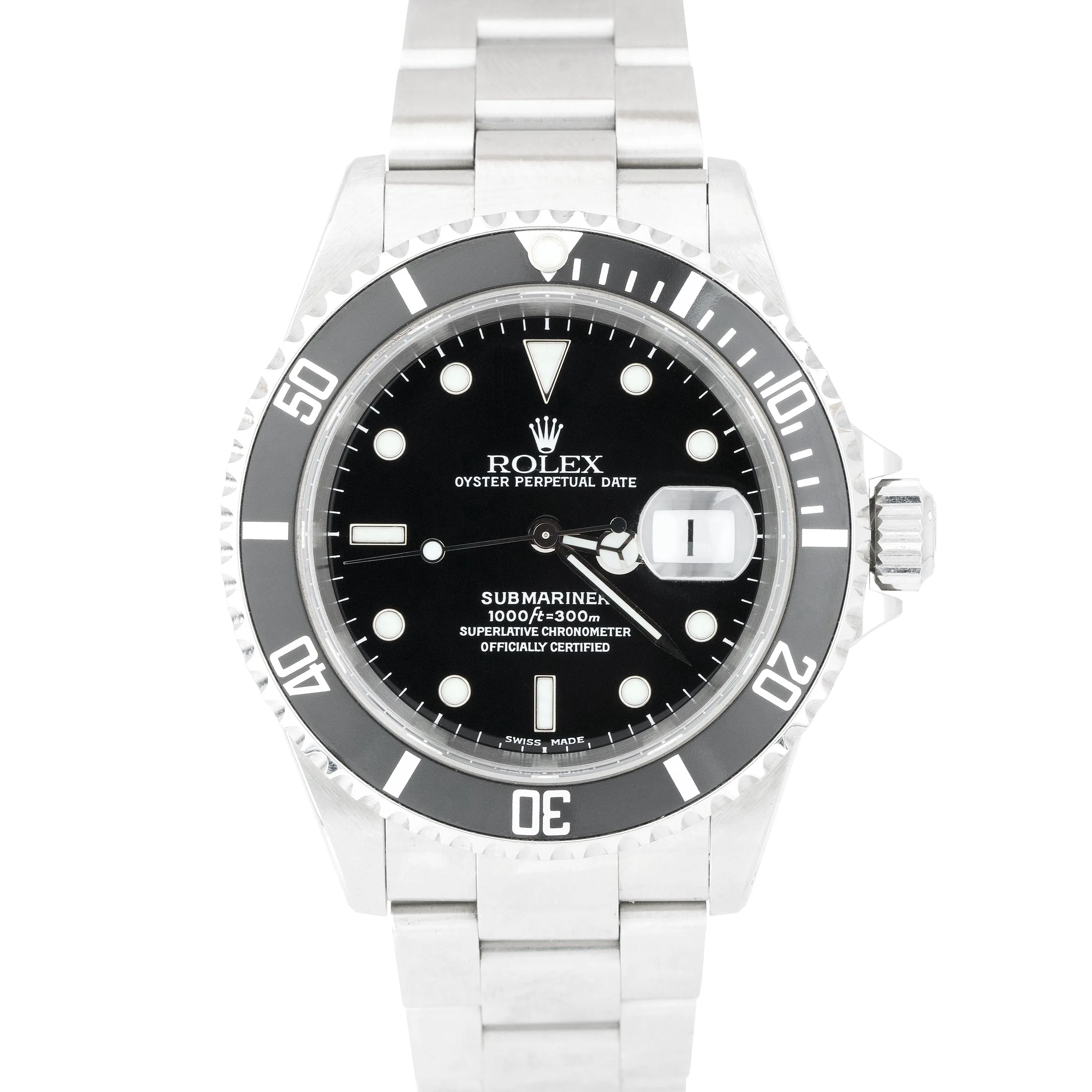 2001 UNPOLISHED FULL SET Rolex Submariner Date SEL Stainless Steel Watch 16610