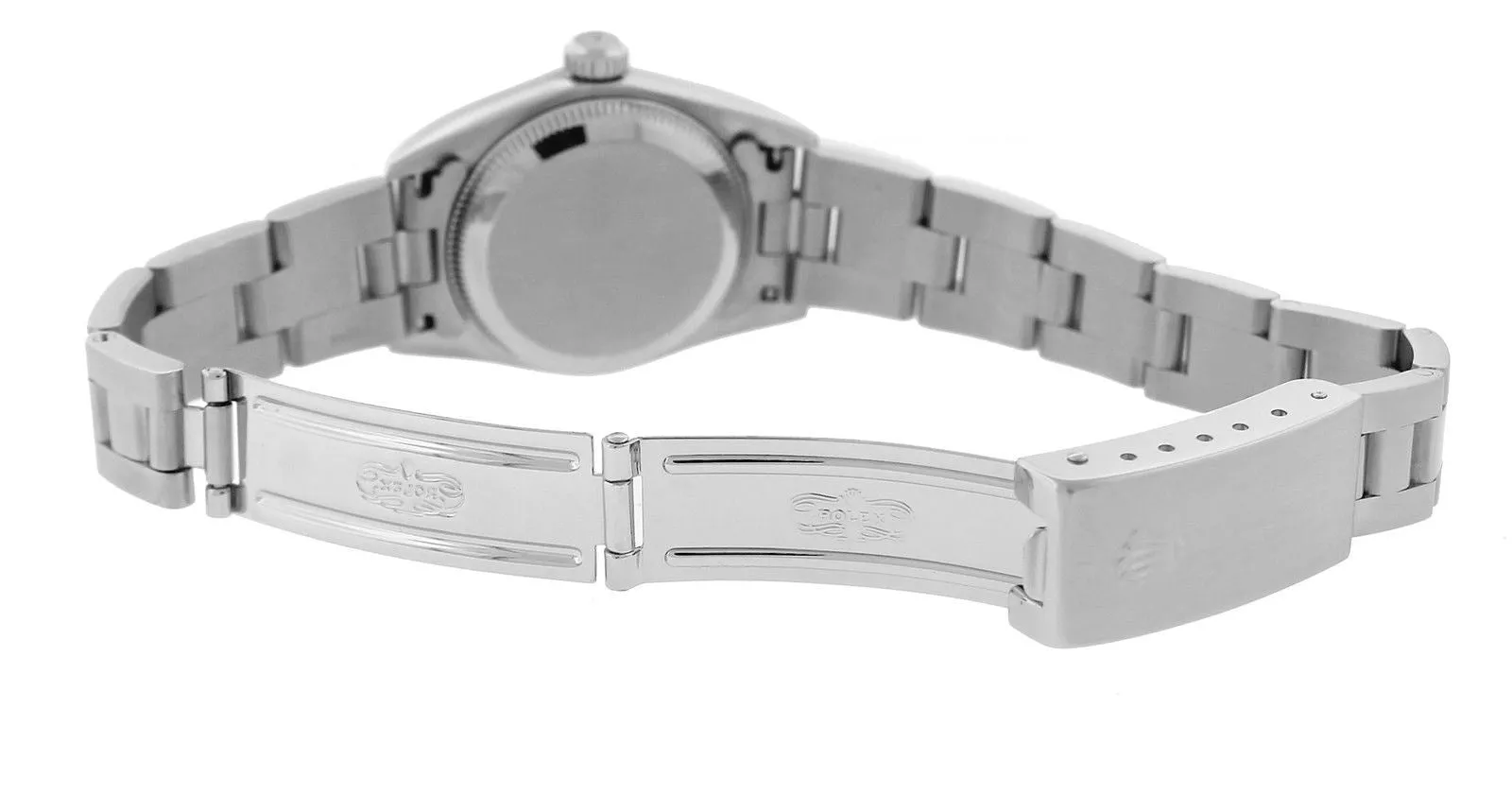 2002 Ladies Rolex Oyster Perpetual Arabic 24mm Stainless Salmon Pink 76080 Watch
