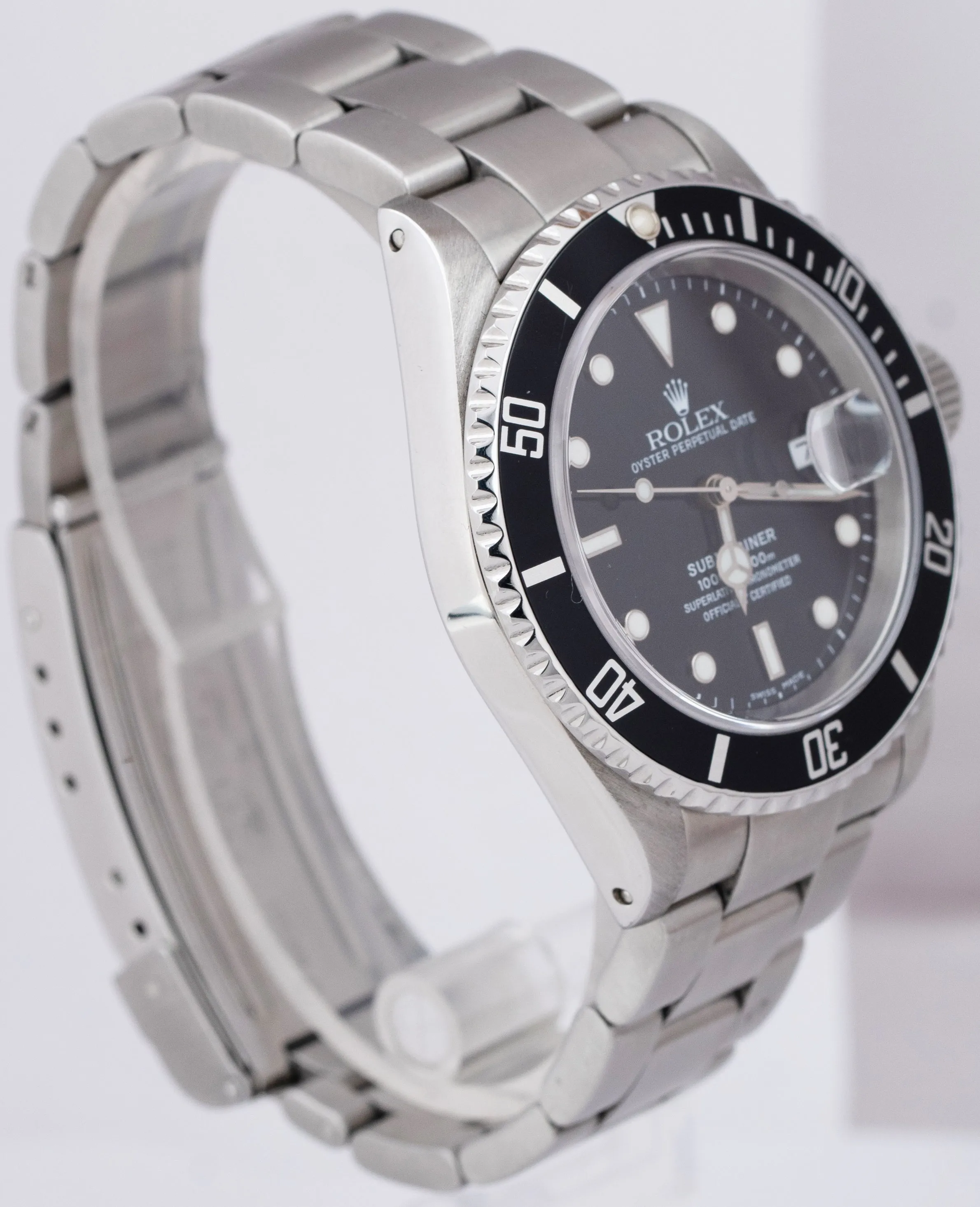 2002 Rolex Submariner Date Stainless Steel Pre-Ceramic Automatic Watch 16610 B P