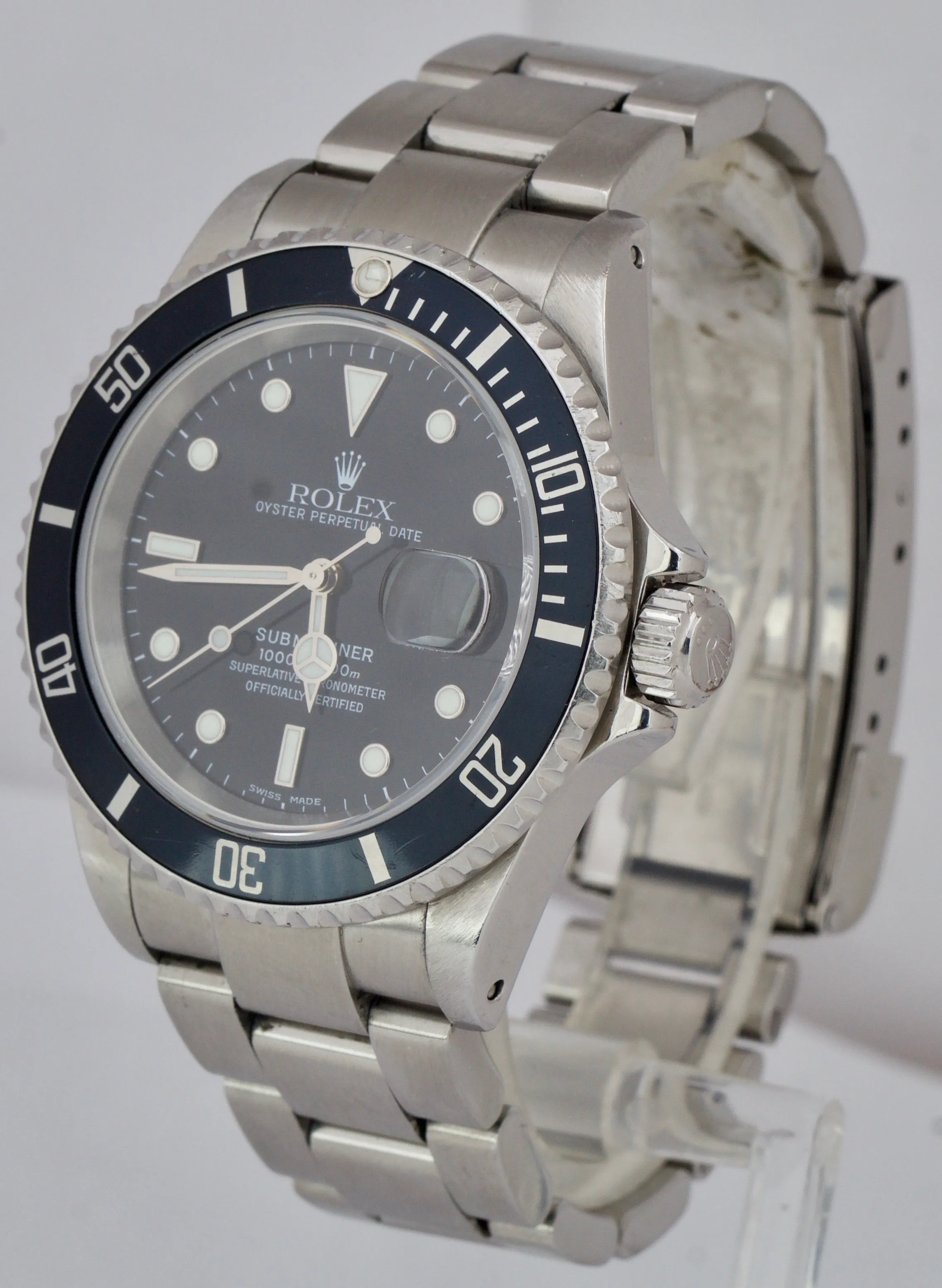 2003 Men's Rolex Submariner Date 16610 40mm Black Stainless Steel SEL Watch B P