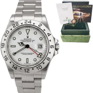 2003 Rolex Explorer II Polar White Stainless Steel 40mm GMT SEL Watch 16570 B P
